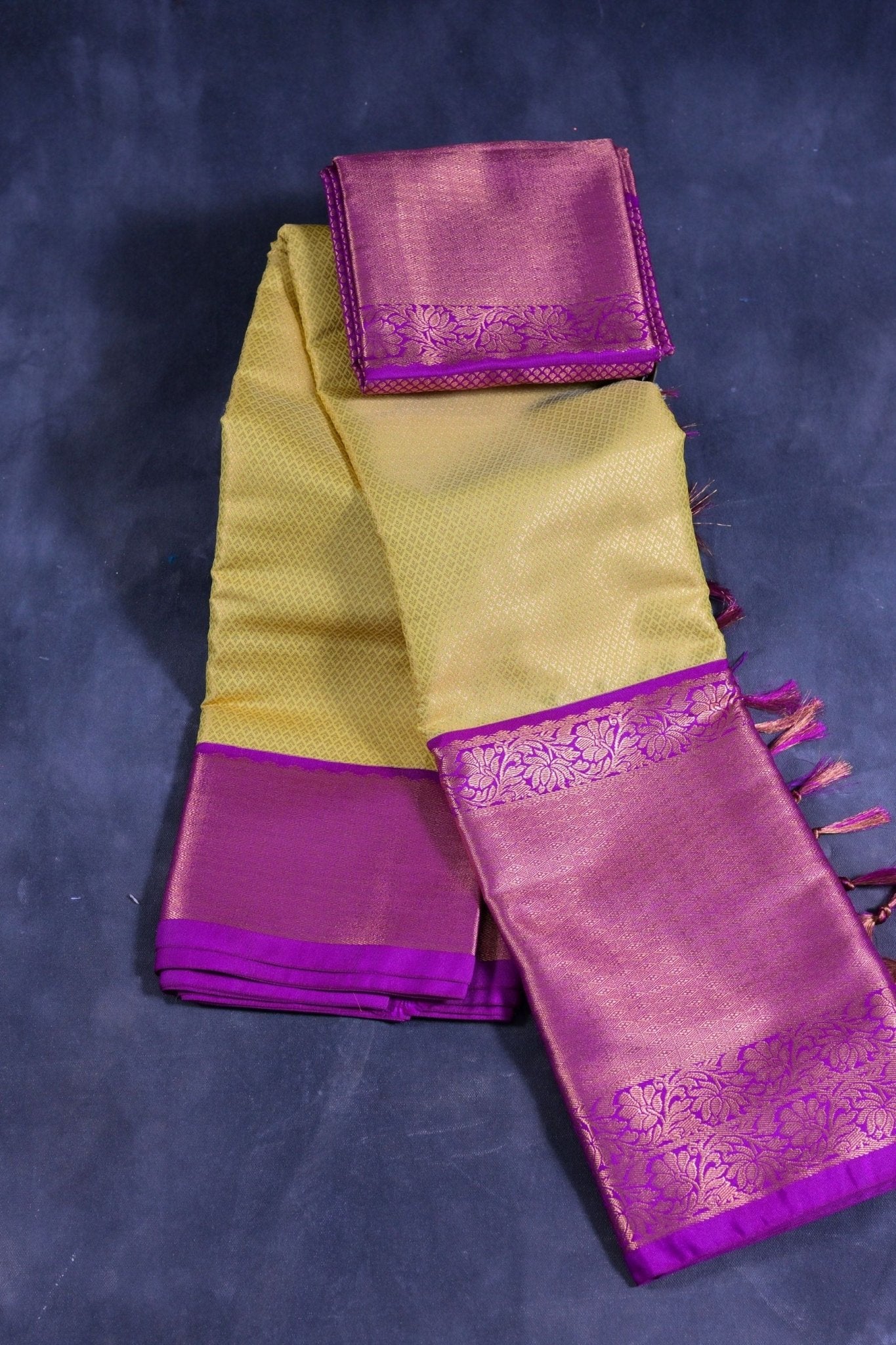Handcrafted Pure Kanchipuram Silk Saree with Golden Butties Saree JCS Fashions