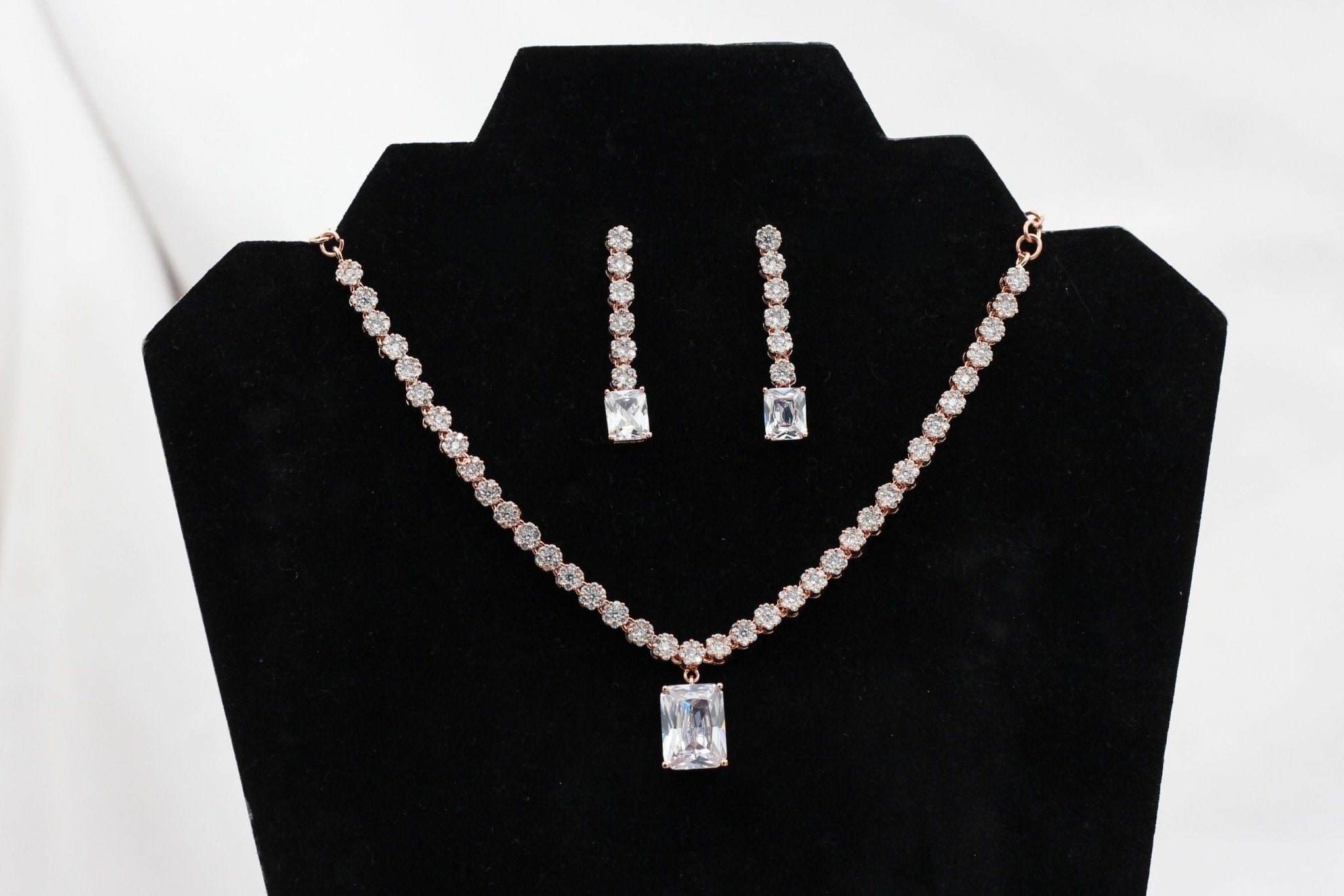 Handcrafted Rose Gold Jewelry Set with Intricate Stone Carvings Jewelry JCS Fashions