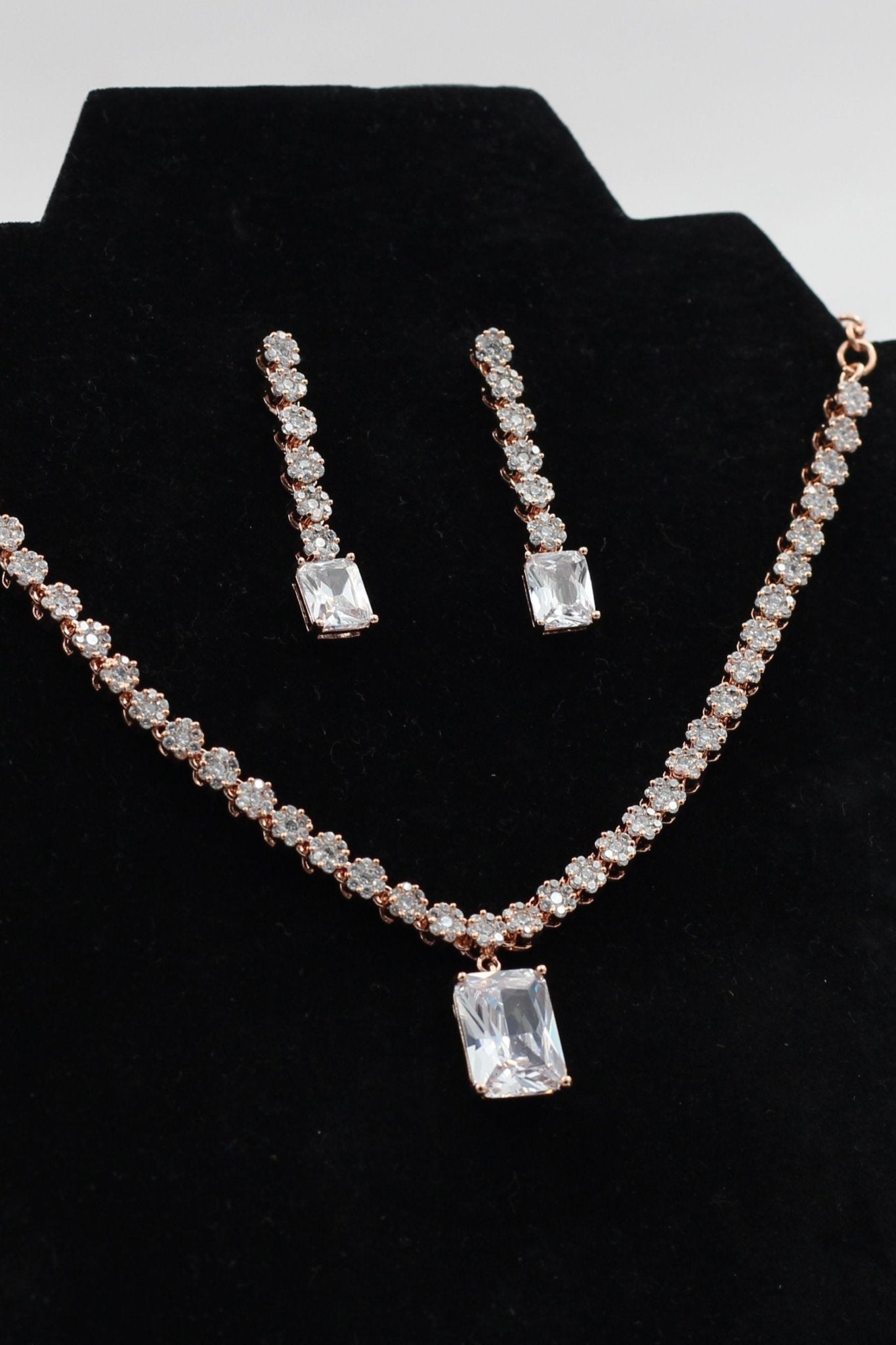 Handcrafted Rose Gold Jewelry Set with Intricate Stone Carvings Jewelry JCS Fashions