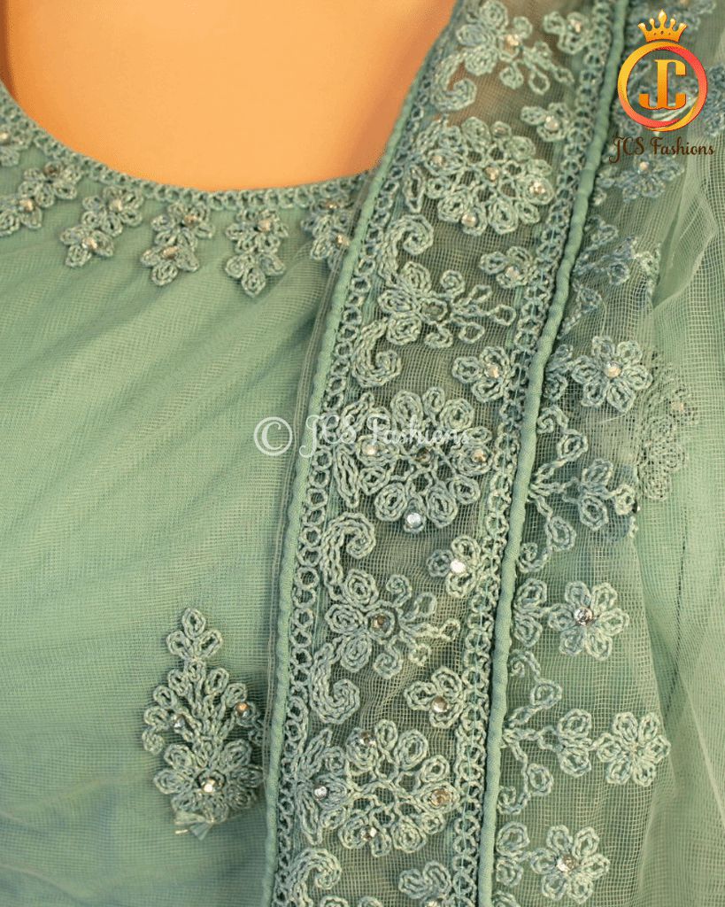 Heavy Designer Lehenga in Blueish Green LEHANGA JCS Fashions