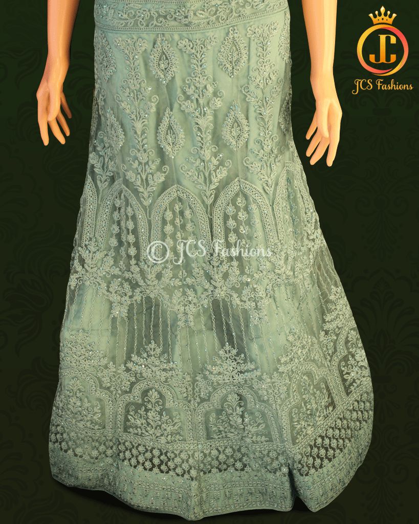 Heavy Designer Lehenga in Blueish Green LEHANGA JCS Fashions