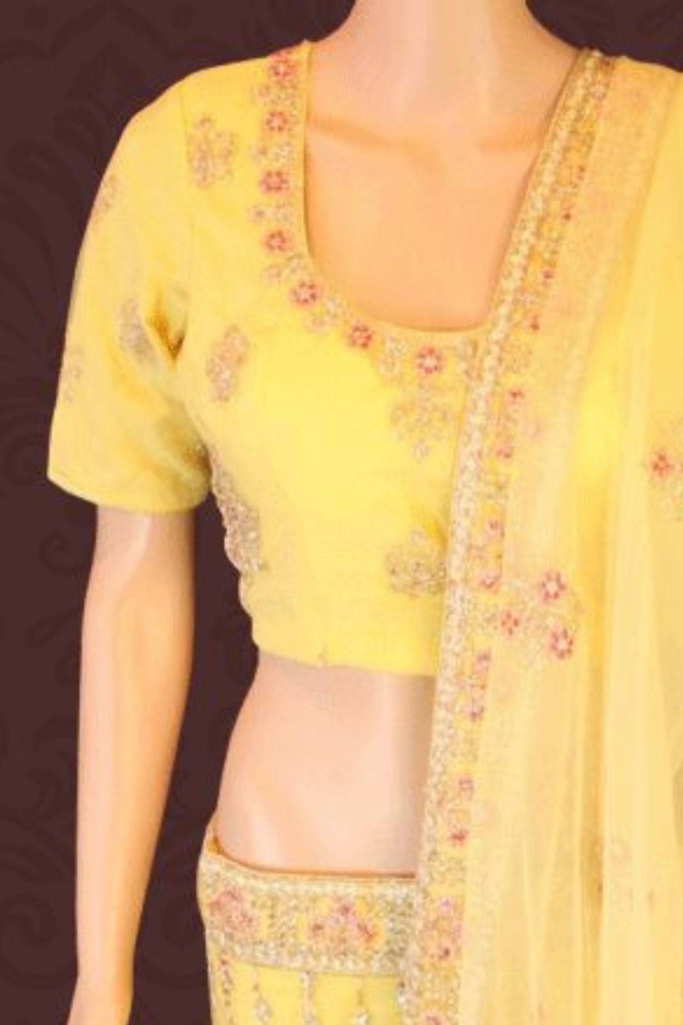 Heavy designer lehenga with embroidery & stone work in a pleasant yellow LEHANGA JCS Fashions