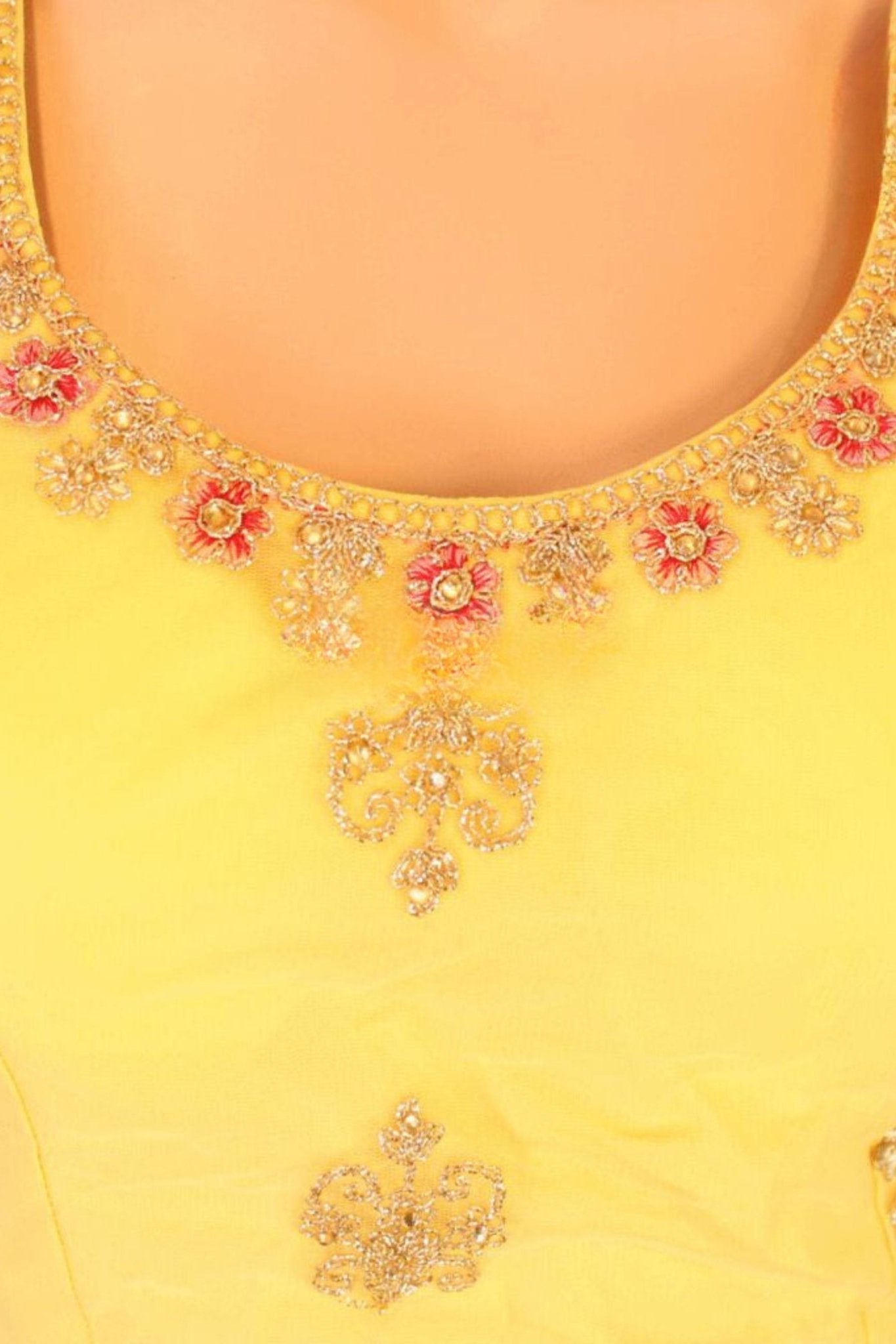 Heavy designer lehenga with embroidery & stone work in a pleasant yellow LEHANGA JCS Fashions