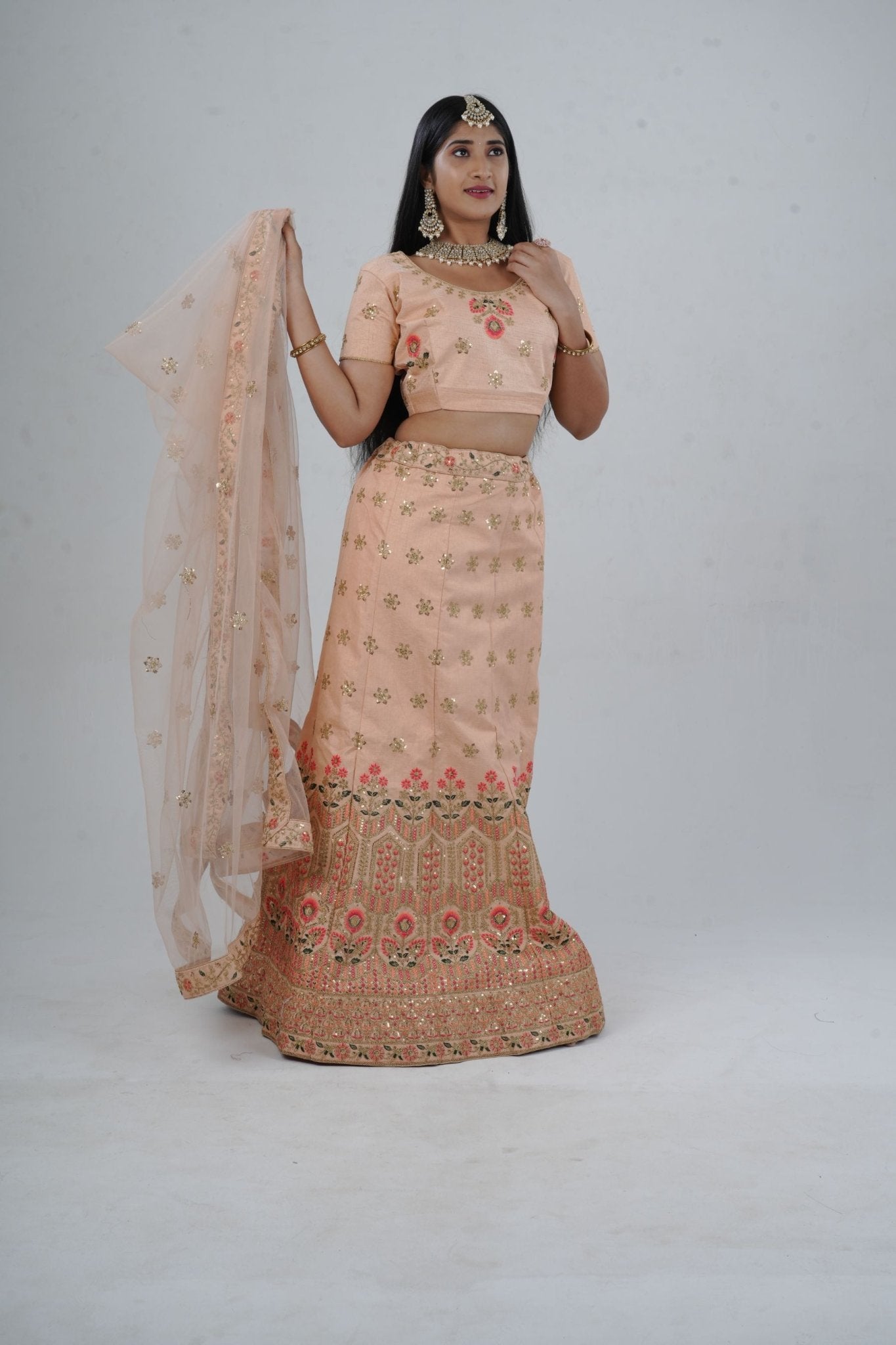 JCS Fashion's A-line Designer Lehenga with Embroidery and sequins LEHENGA JCS Fashions