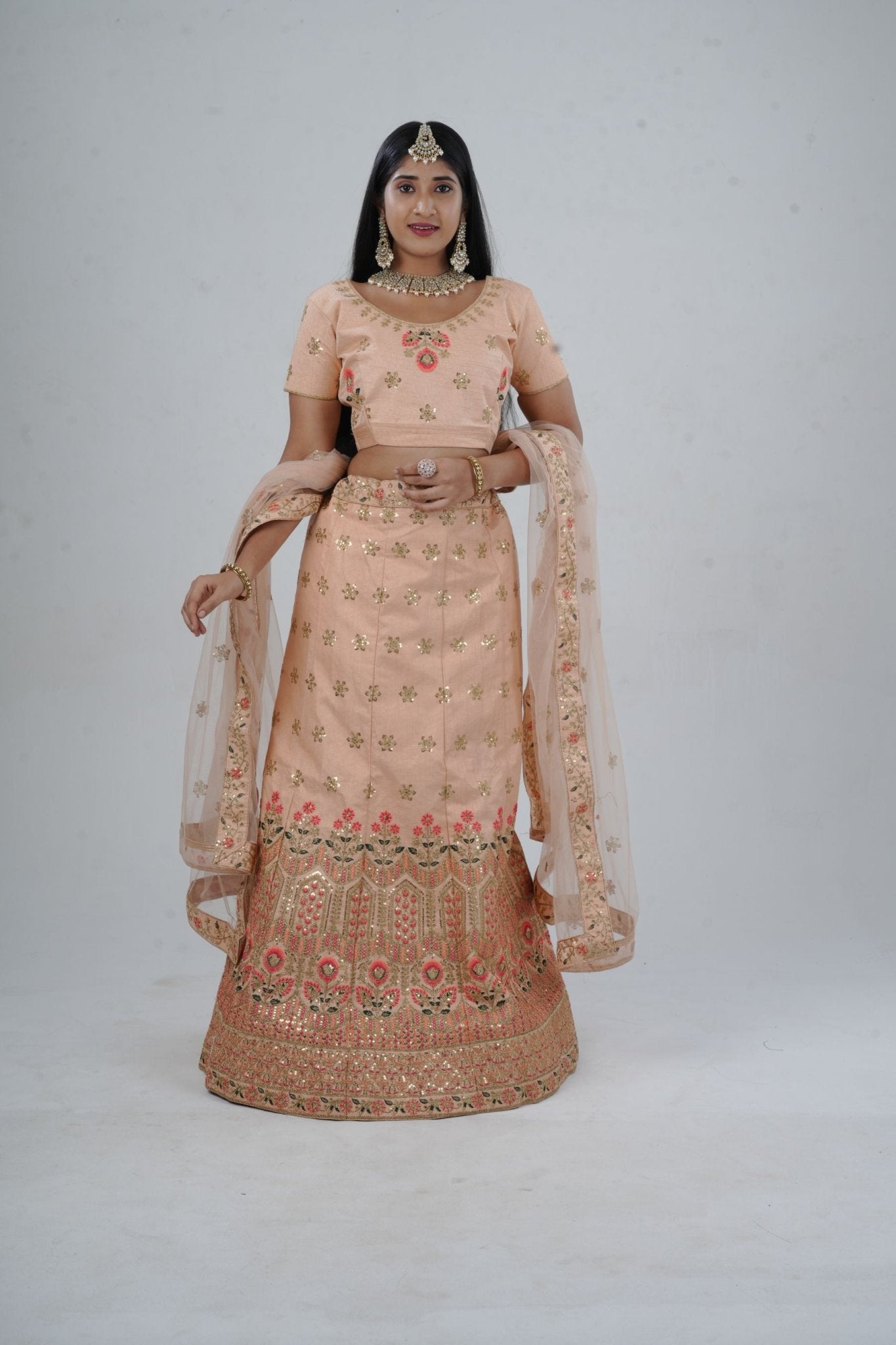 JCS Fashion's A-line Designer Lehenga with Embroidery and sequins LEHENGA JCS Fashions