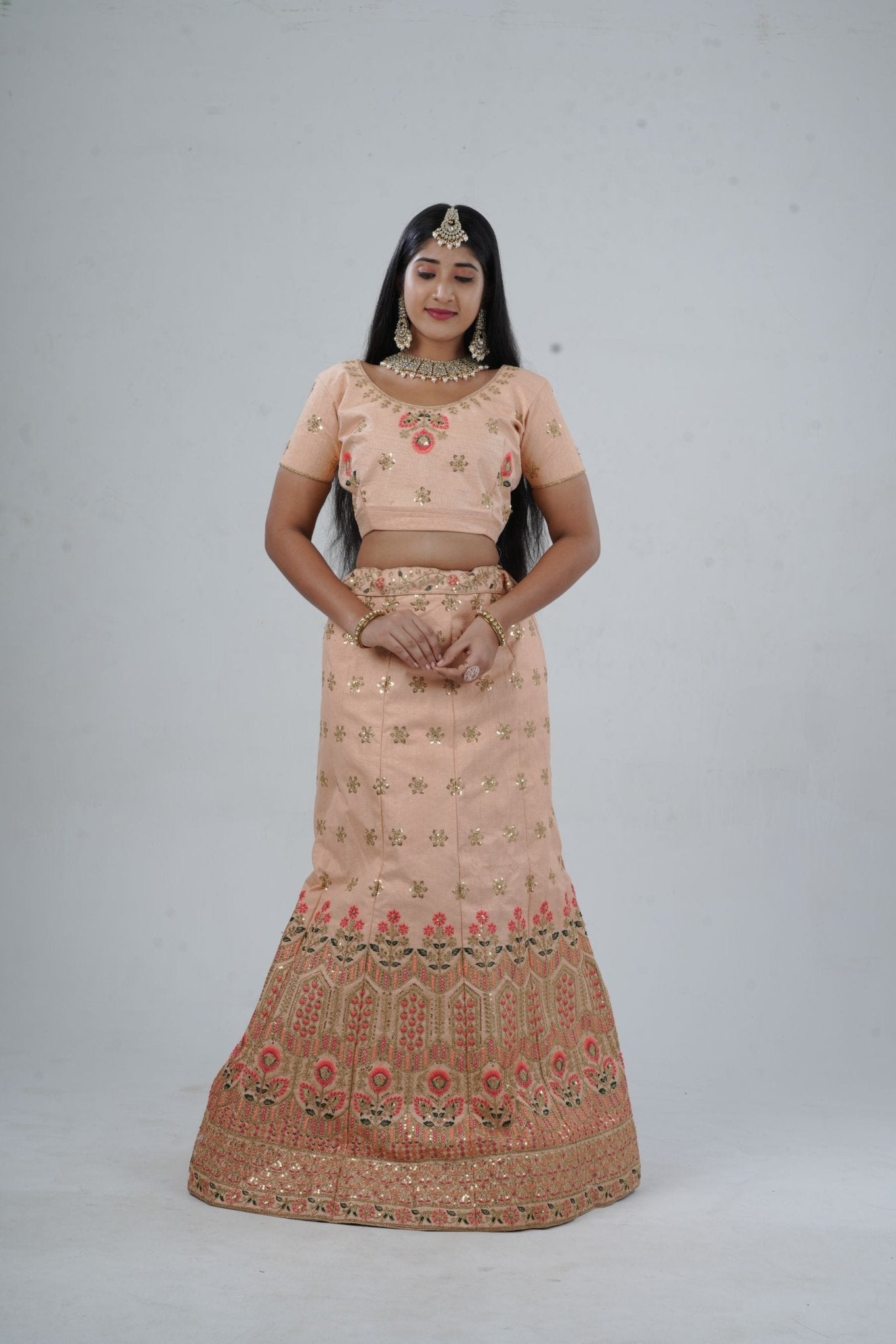 JCS Fashion's A-line Designer Lehenga with Embroidery and sequins LEHENGA JCS Fashions