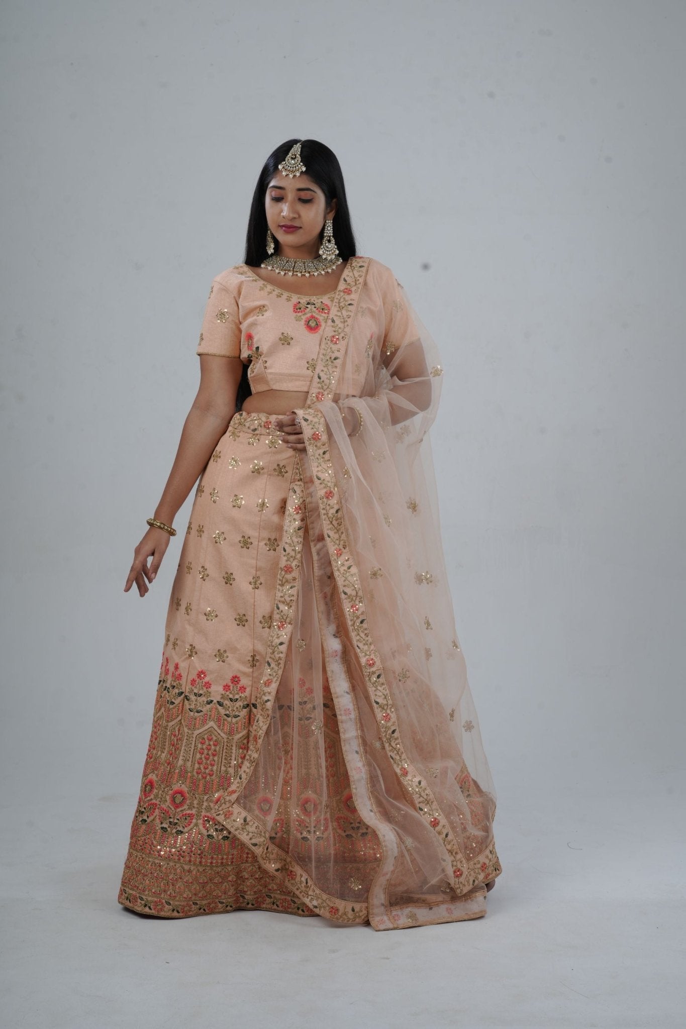 JCS Fashion's A-line Designer Lehenga with Embroidery and sequins LEHENGA JCS Fashions