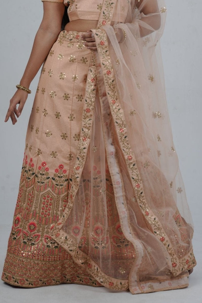 JCS Fashion's A-line Designer Lehenga with Embroidery and sequins LEHENGA JCS Fashions