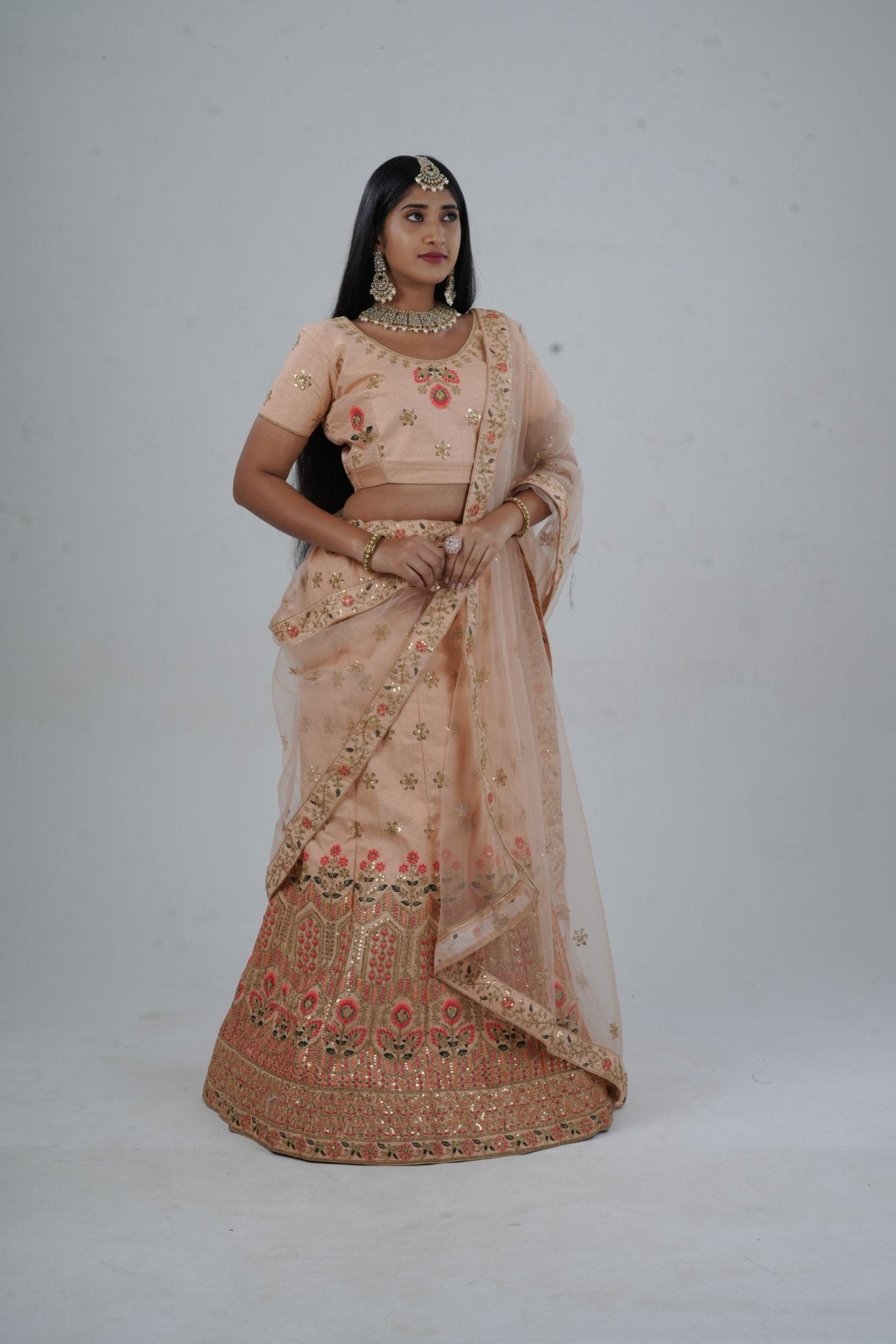 JCS Fashion's A-line Designer Lehenga with Embroidery and sequins LEHENGA JCS Fashions