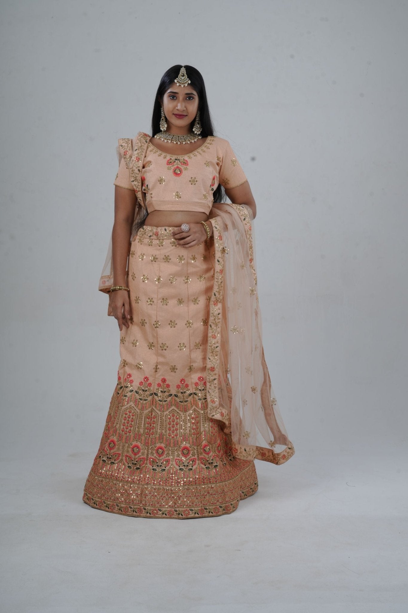 JCS Fashion's A-line Designer Lehenga with Embroidery and sequins LEHENGA JCS Fashions
