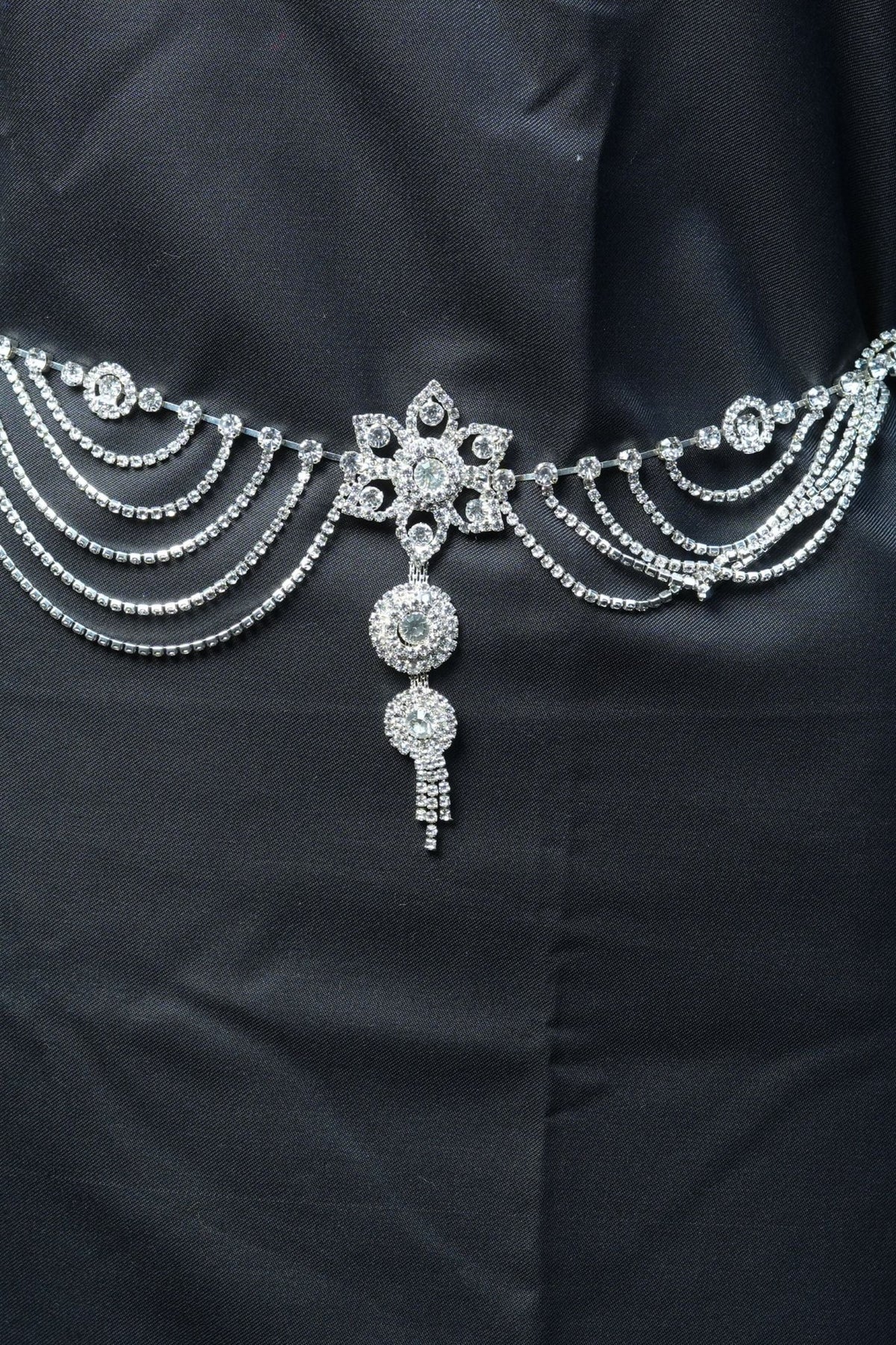 JCS Fashion's Glamorous Multi-Layer White Stone Hip Chain -High-Shine Jewelry JCS Fashions