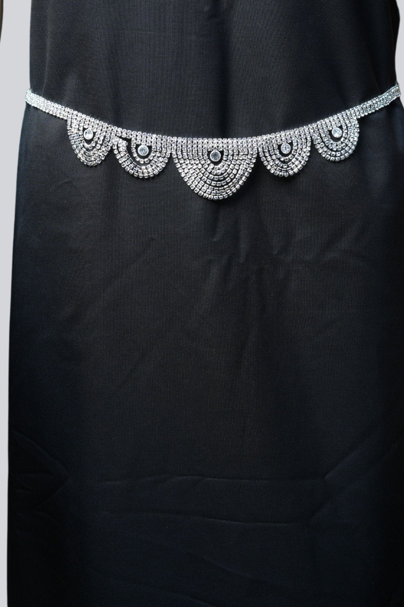 JCS Fashion's High Shine Multi-Layer Glamorous Stone Hip Chain Jewelry JCS Fashions White 18 - 40"