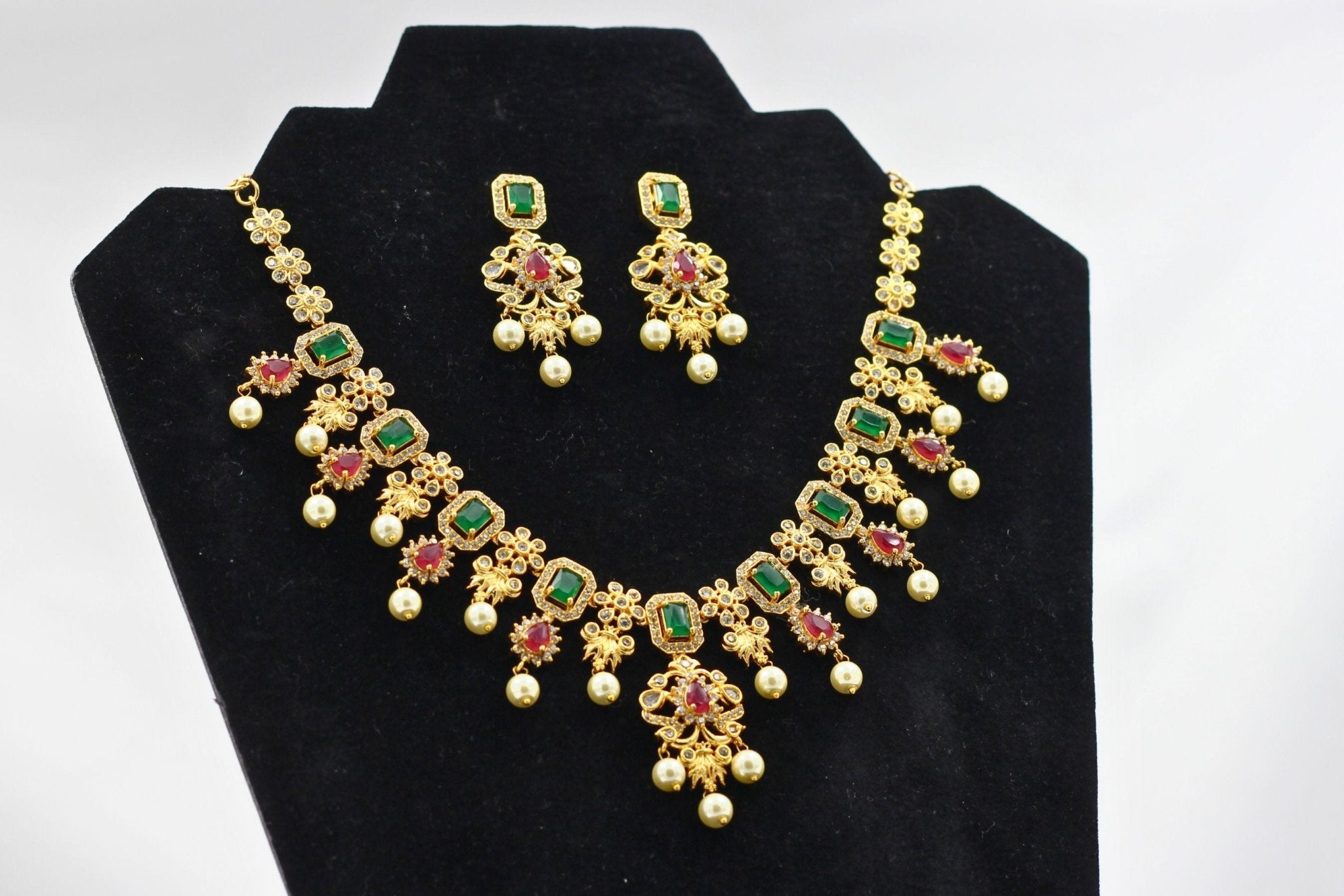 JCS Fashion's Luxurious 1 Gram Gold Necklace and Earring Set Jewelry JCS Fashions