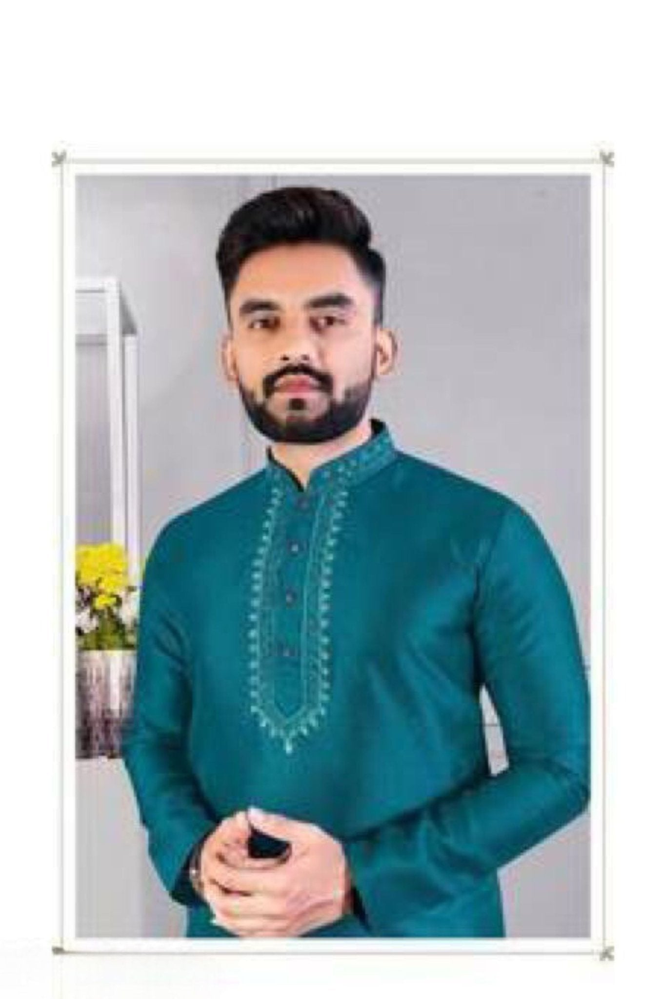 JCS Fashions Men's Traditional Corian Silk Kurtas with Resham Work Men JCS Fashions
