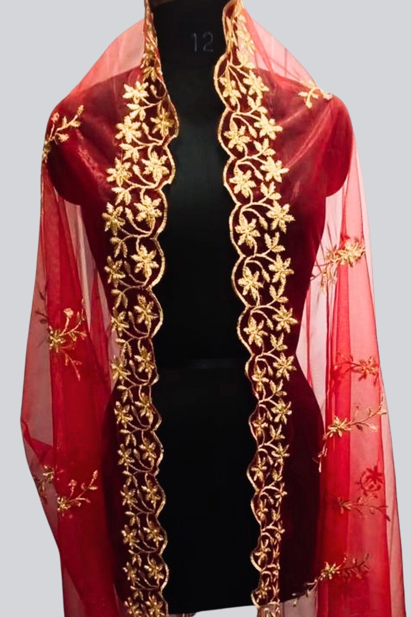 JCSFashions Elegant Designer Embroidered Cutwork Dupatta Dupatta JCS Fashions