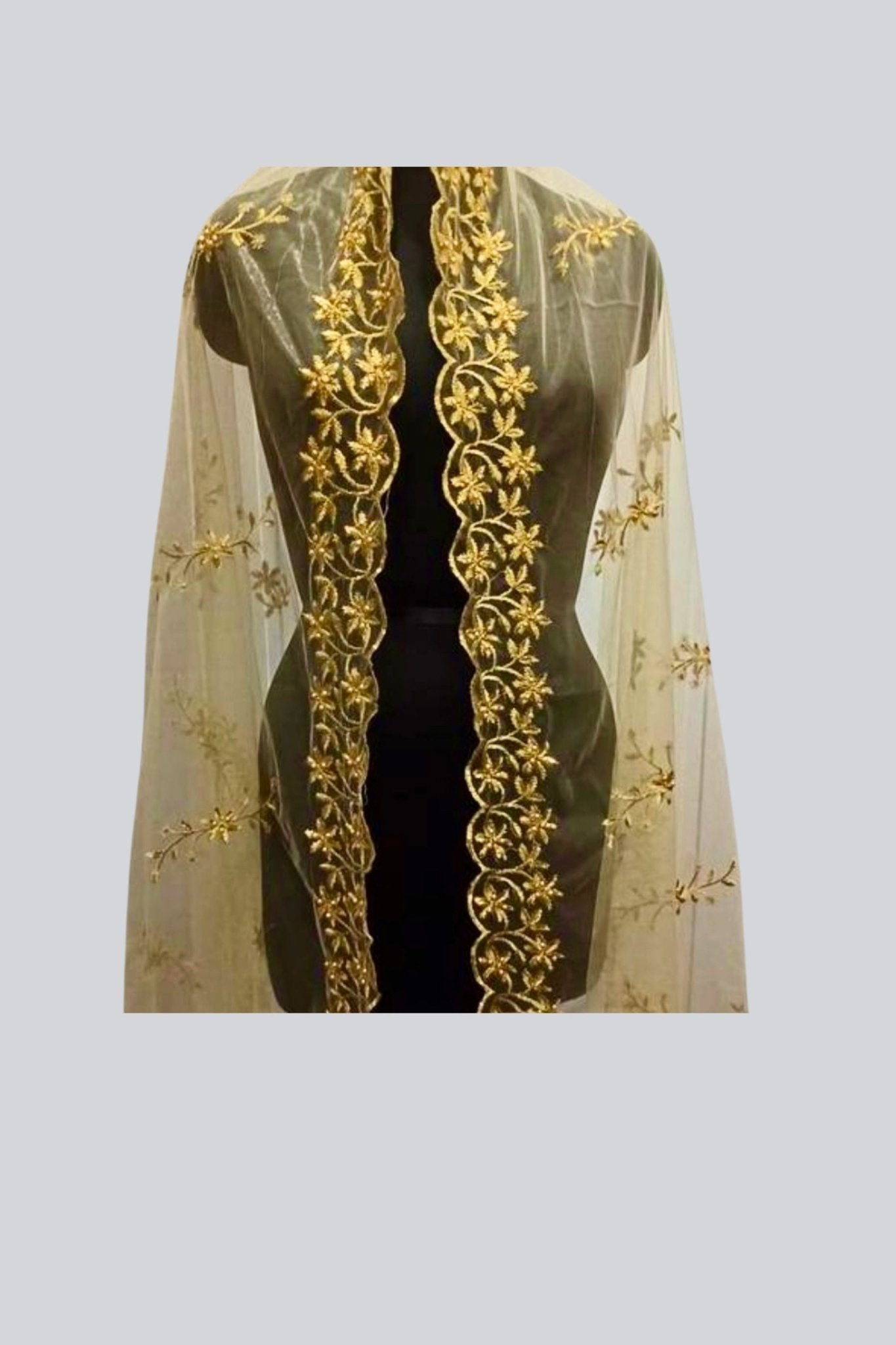 JCSFashions Elegant Designer Embroidered Cutwork Dupatta Dupatta JCS Fashions
