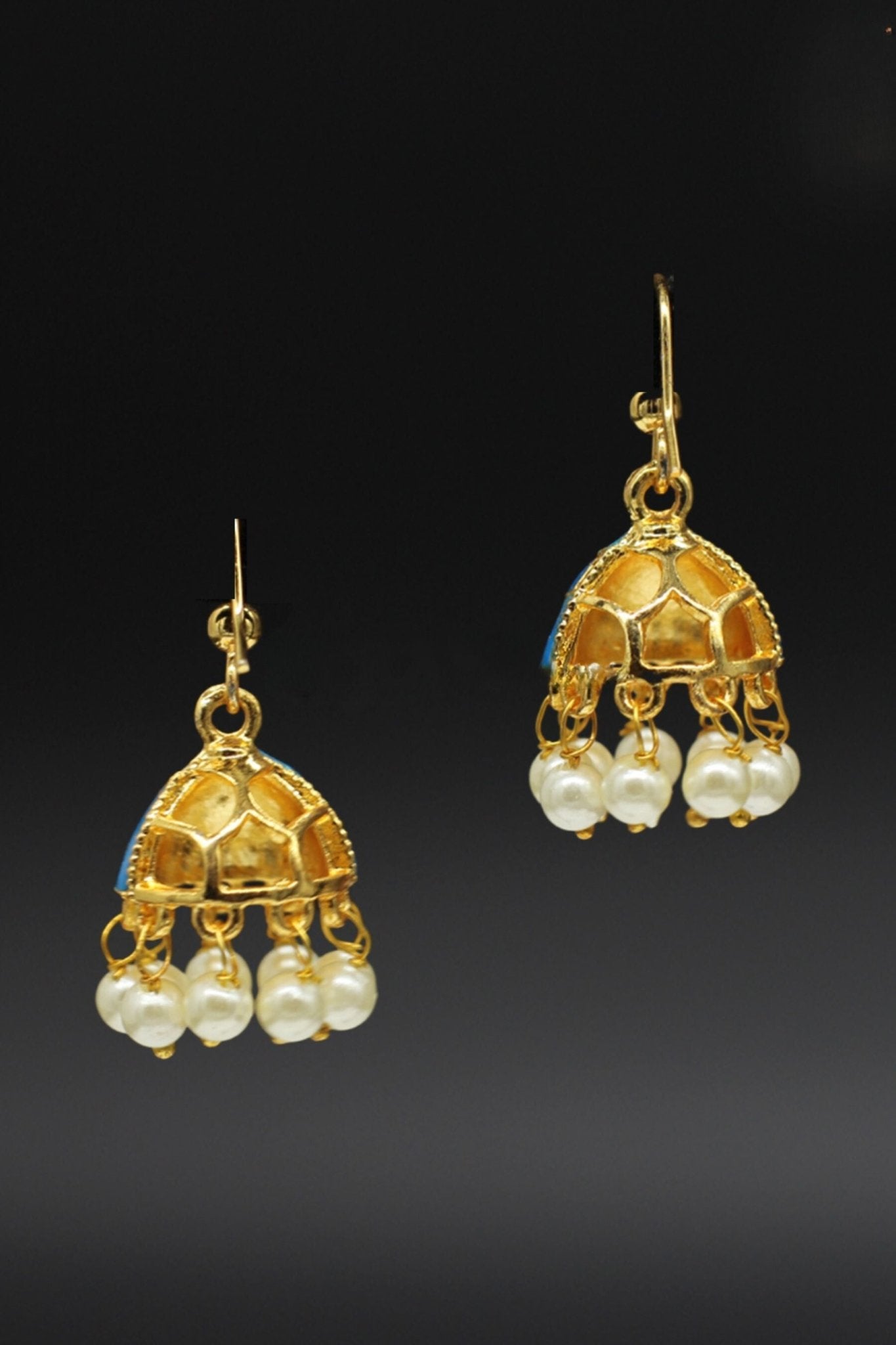 Jhumka Earrings With Imitation Pearls For Women, Hoop type Jewelry JCS Fashions
