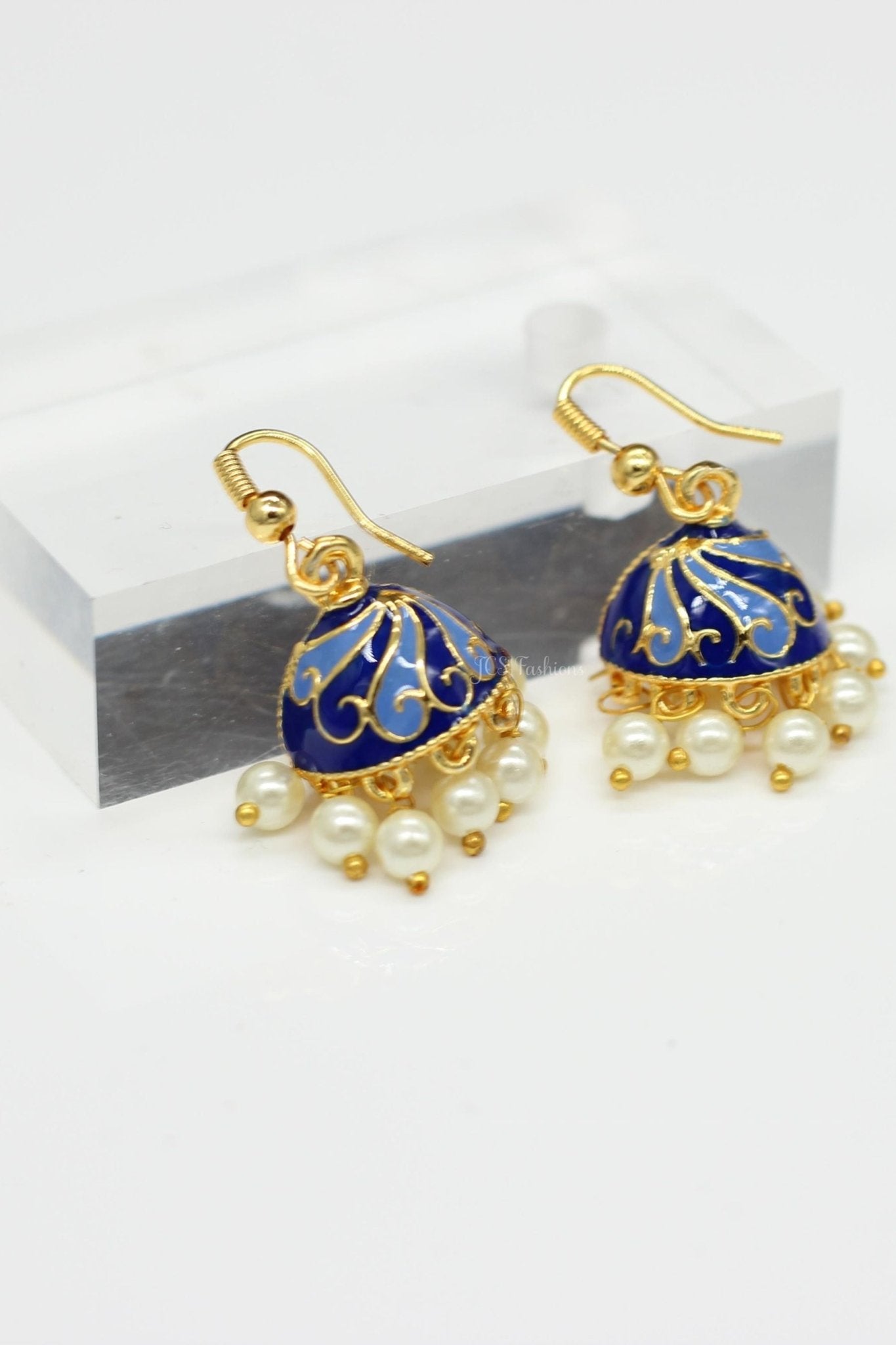Jhumka Earrings With Imitation Pearls For Women, Hoop type Jewelry JCS Fashions