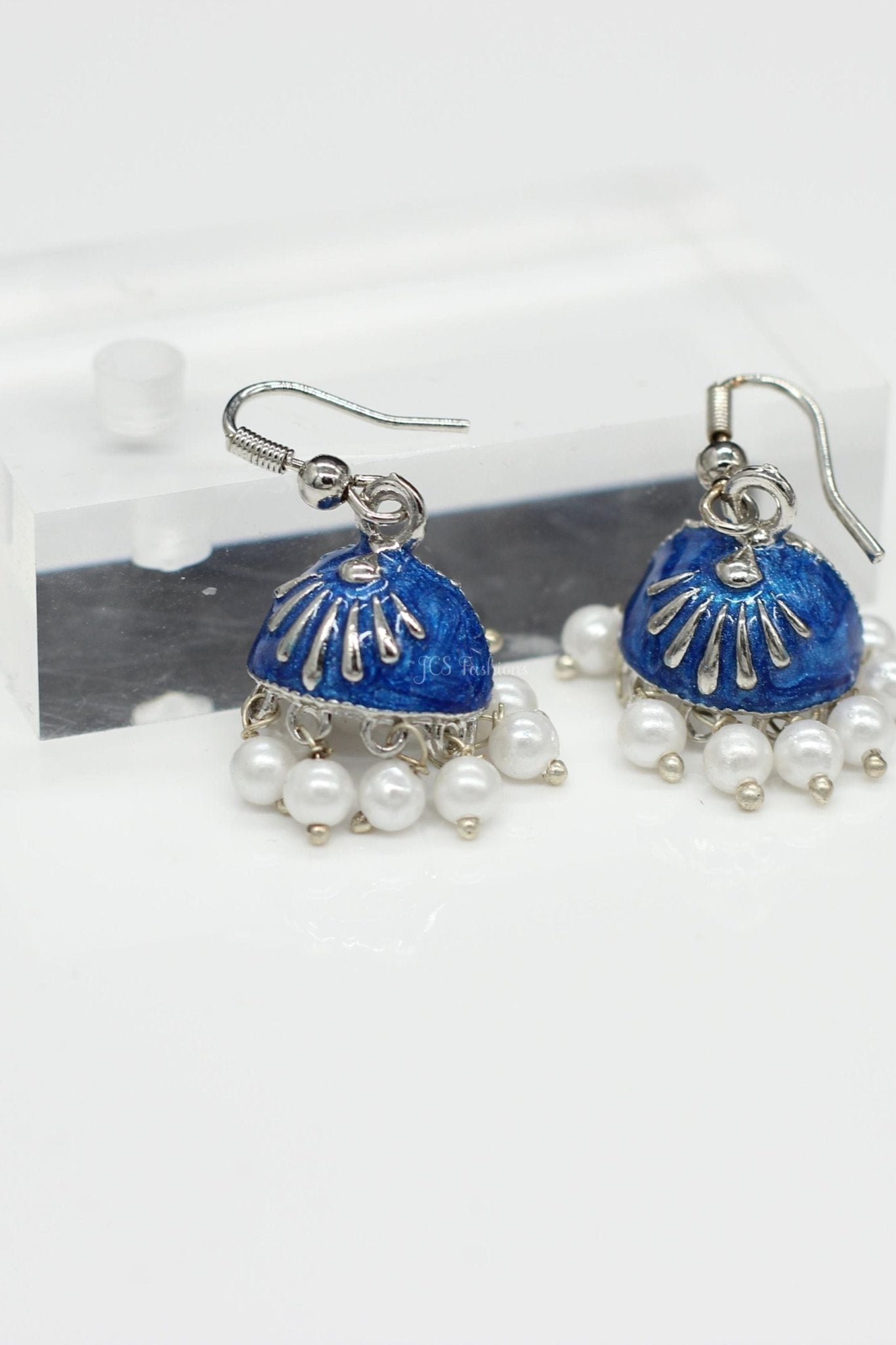 Jhumka Earrings With Imitation Pearls For Women, Hoop type Jewelry JCS Fashions