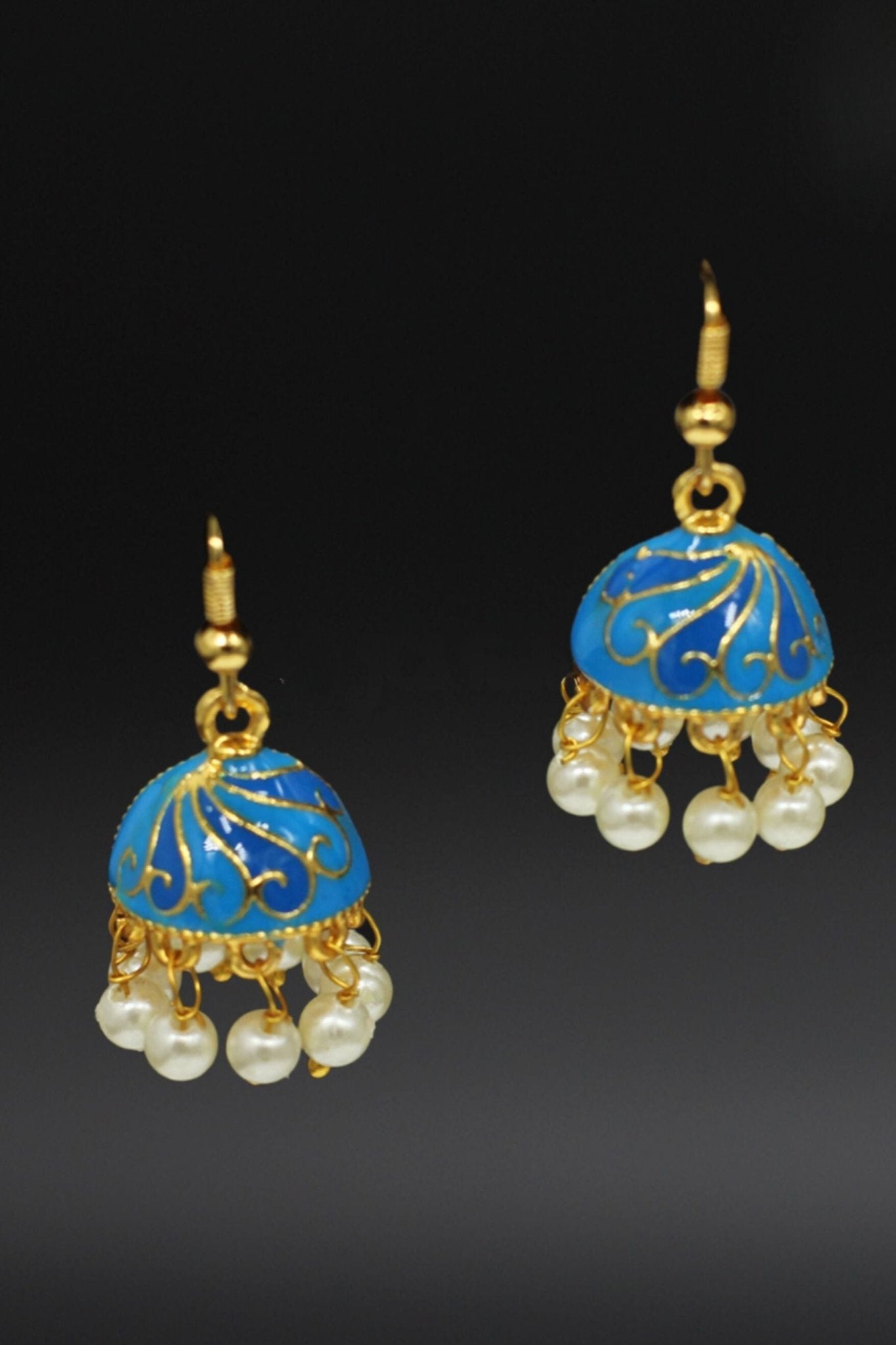 Jhumka Earrings With Imitation Pearls For Women, Hoop type Jewelry JCS Fashions