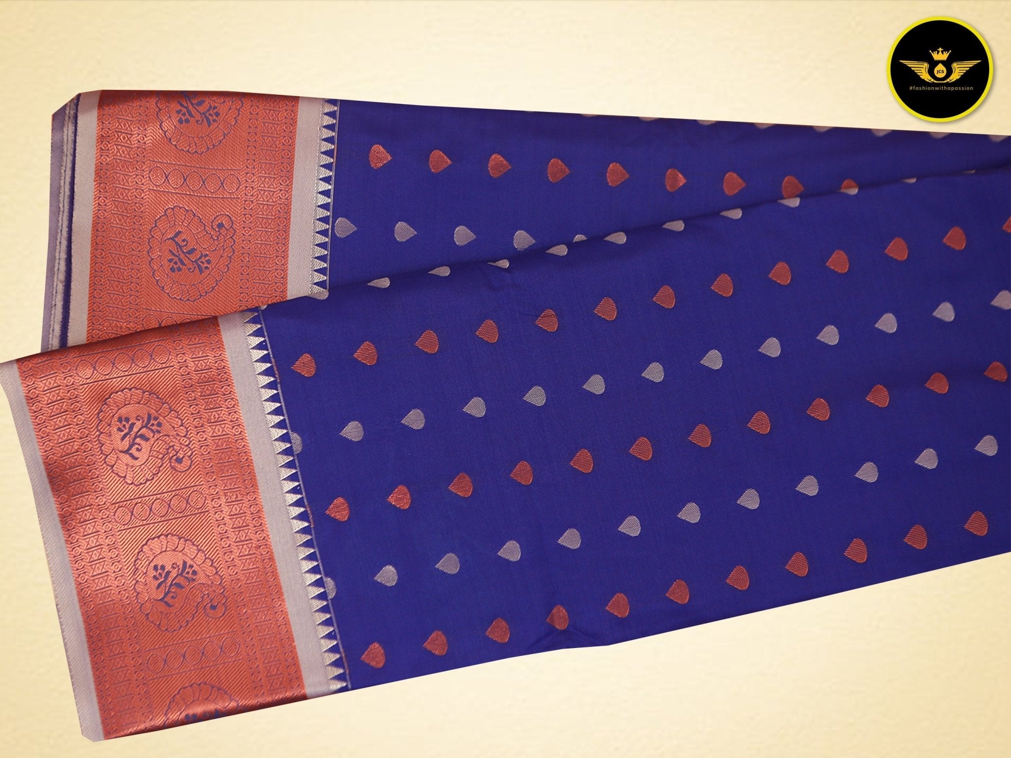 Kanchipuram Handloom Soft Silk Saree with Golden and Silver Zari Saree JCS Fashions