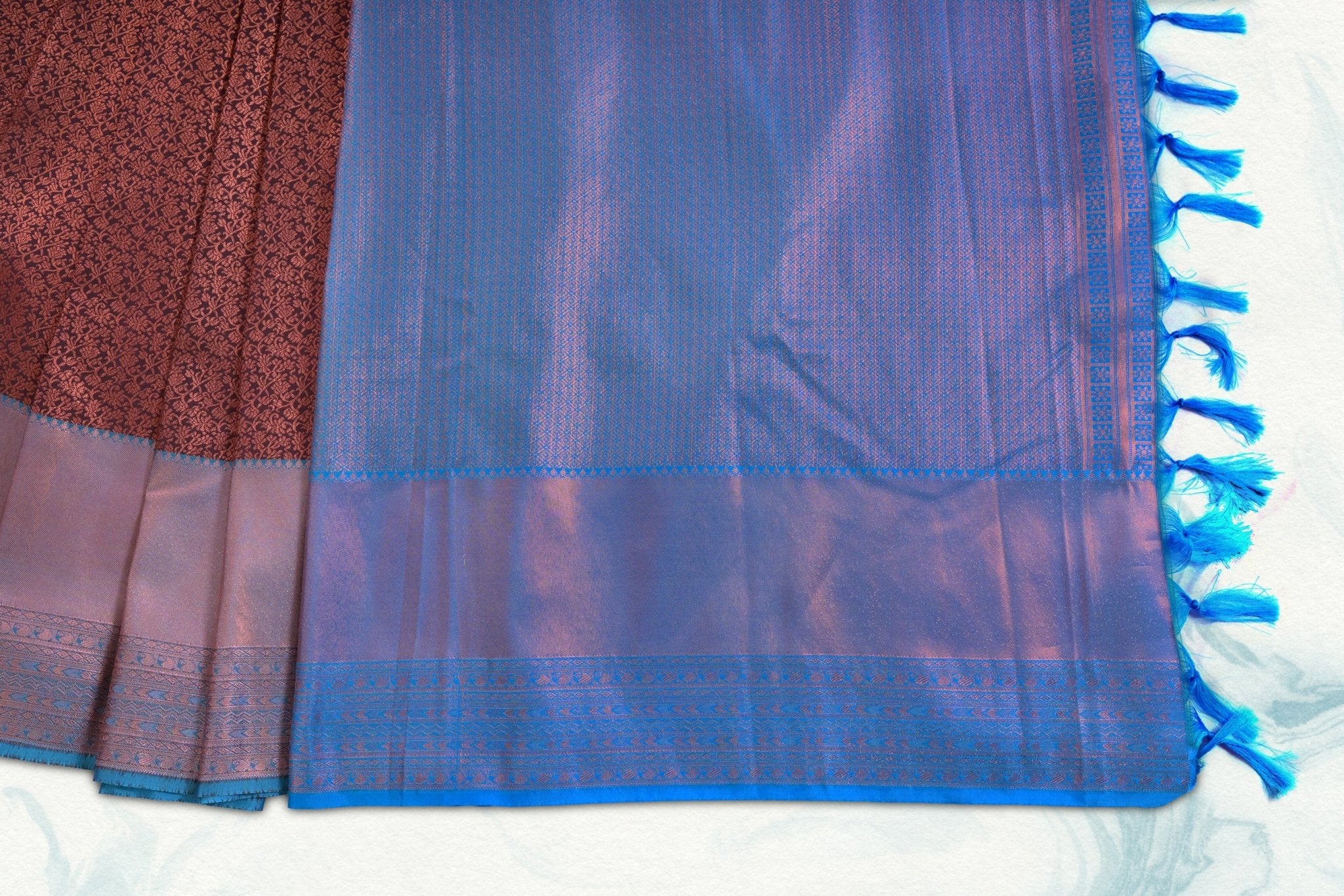 Kanchipuram Pure Silk Saree - Exquisite Handwoven Golden Design Elegance Saree JCS Fashions