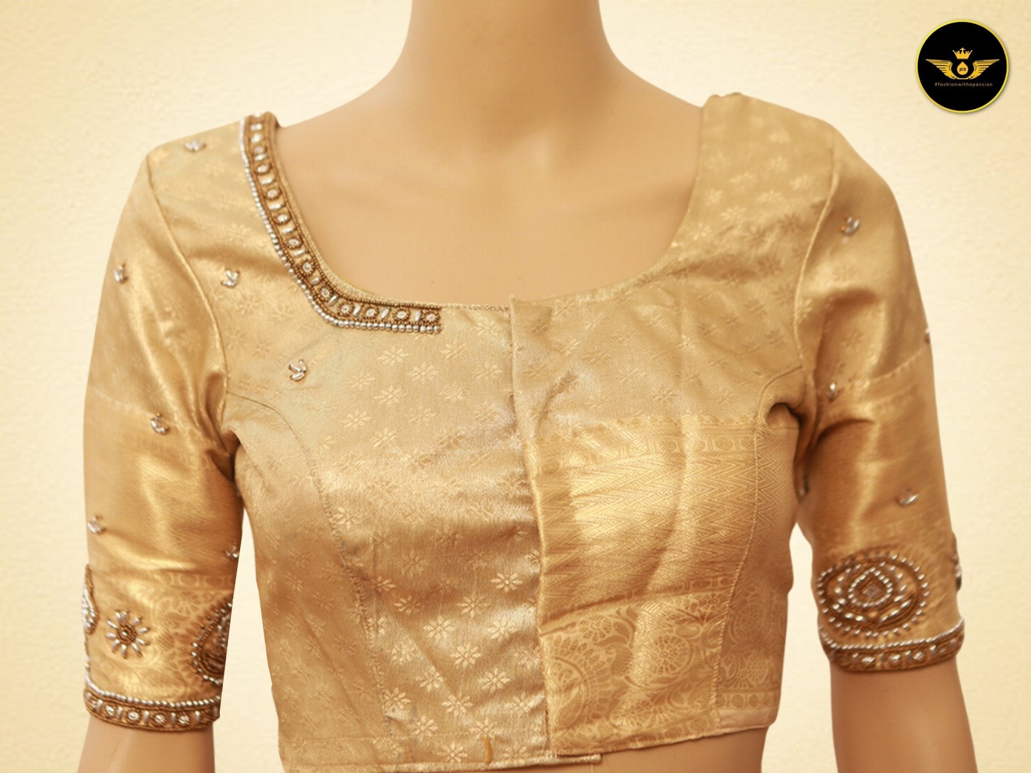 Kanchipuram Semi-Bridal Saree with Dazzling Zari Work throughout SAREE JCS Fashions