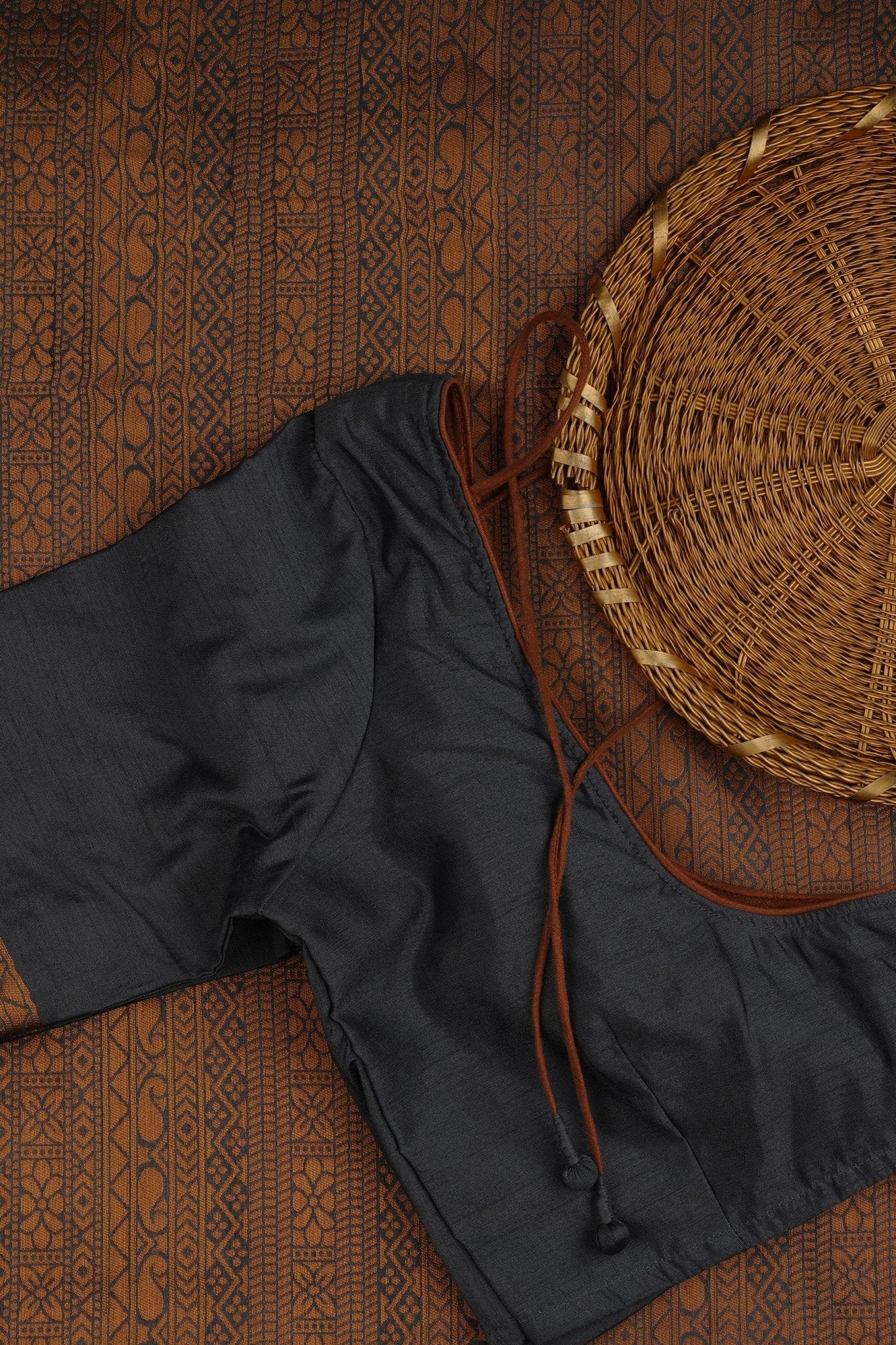 Kanchipuram Semi-Silk Saree with Rising Border & Stitched Blouse Saree JCS Fashions