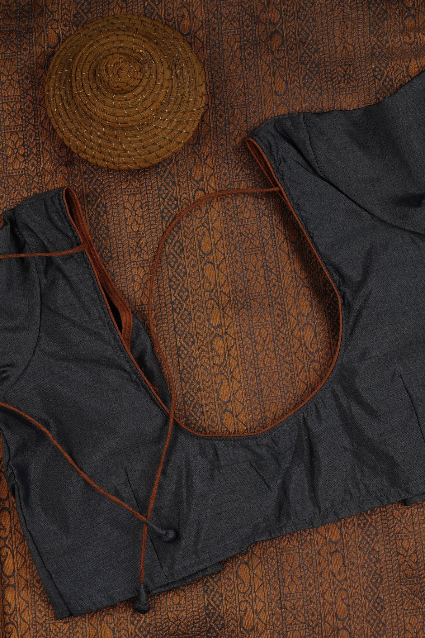 Kanchipuram Semi-Silk Saree with Rising Border & Stitched Blouse Saree JCS Fashions