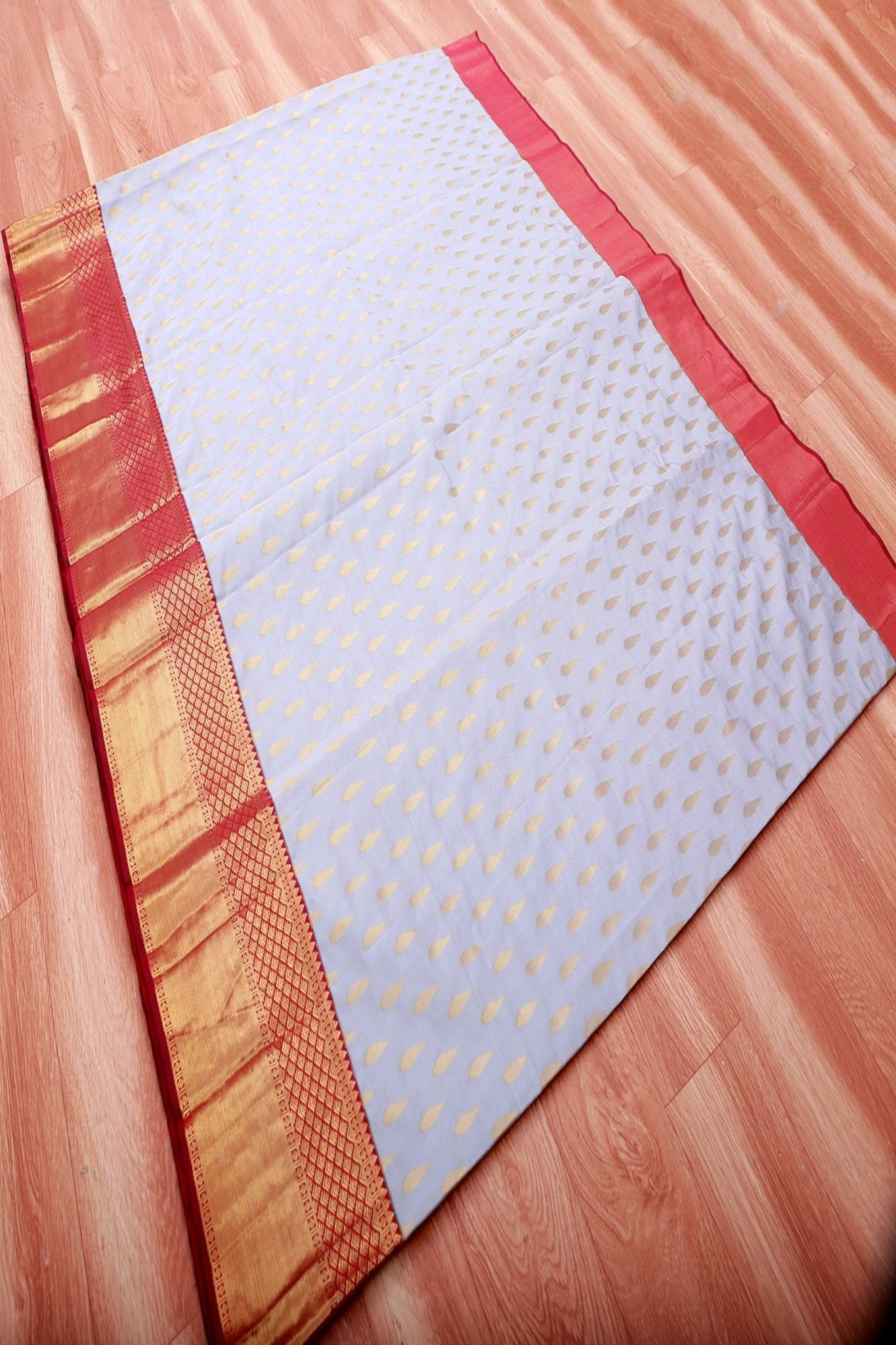 Korvai Buttis Semi Silk Saree - Designer Tassels & Maggam Work Blouse SAREE JCS Fashions