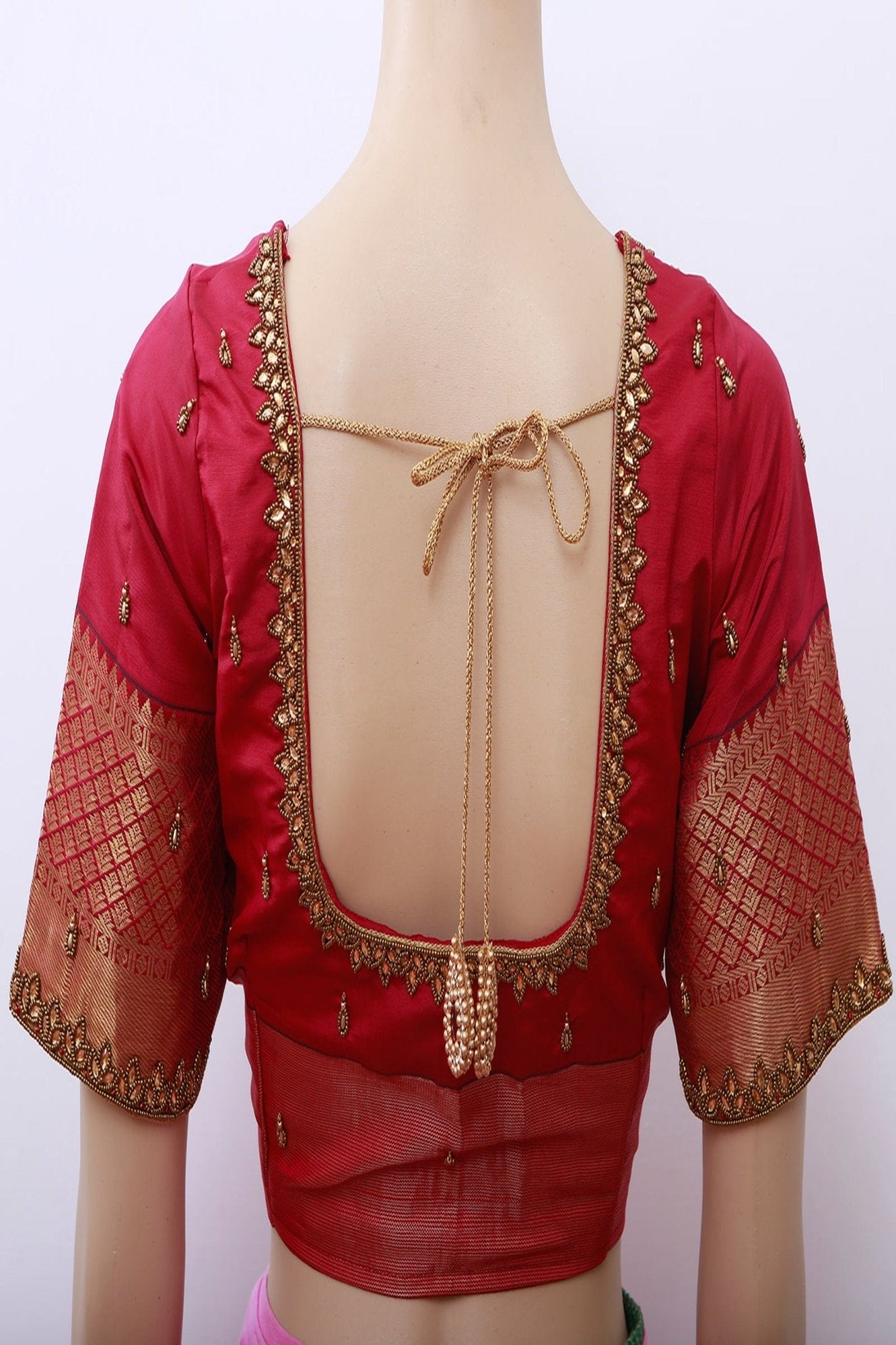 Korvai Buttis Semi Silk Saree - Designer Tassels & Maggam Work Blouse SAREE JCS Fashions