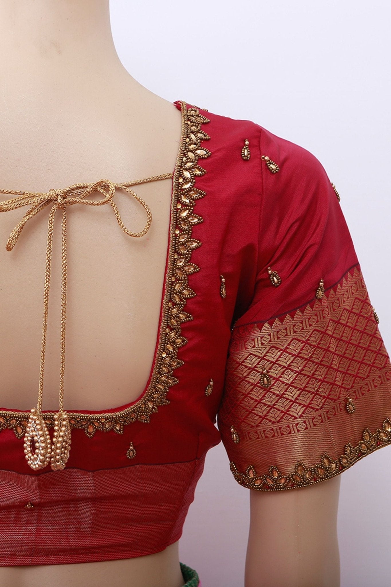 Korvai Buttis Semi Silk Saree - Designer Tassels & Maggam Work Blouse SAREE JCS Fashions