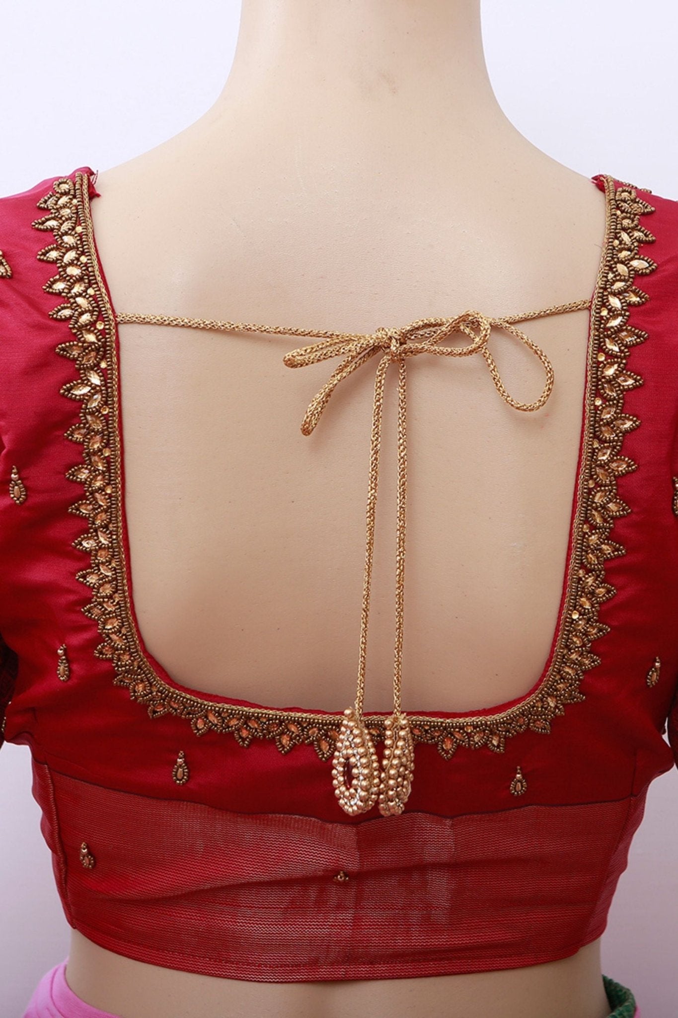 Korvai Buttis Semi Silk Saree - Designer Tassels & Maggam Work Blouse SAREE JCS Fashions