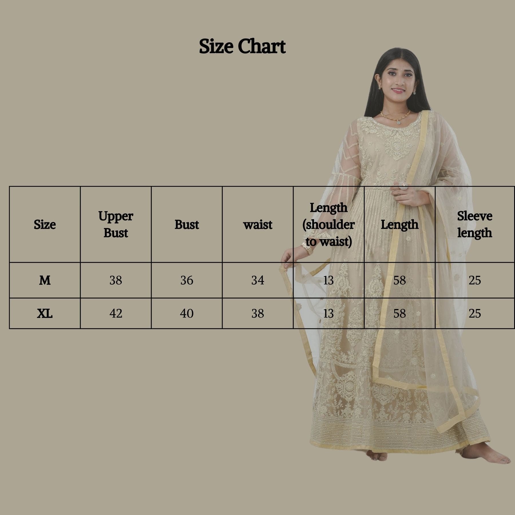 KURTI Embroidered & Stonework Long Gown with Santoon Lining KURTI JCS Fashions