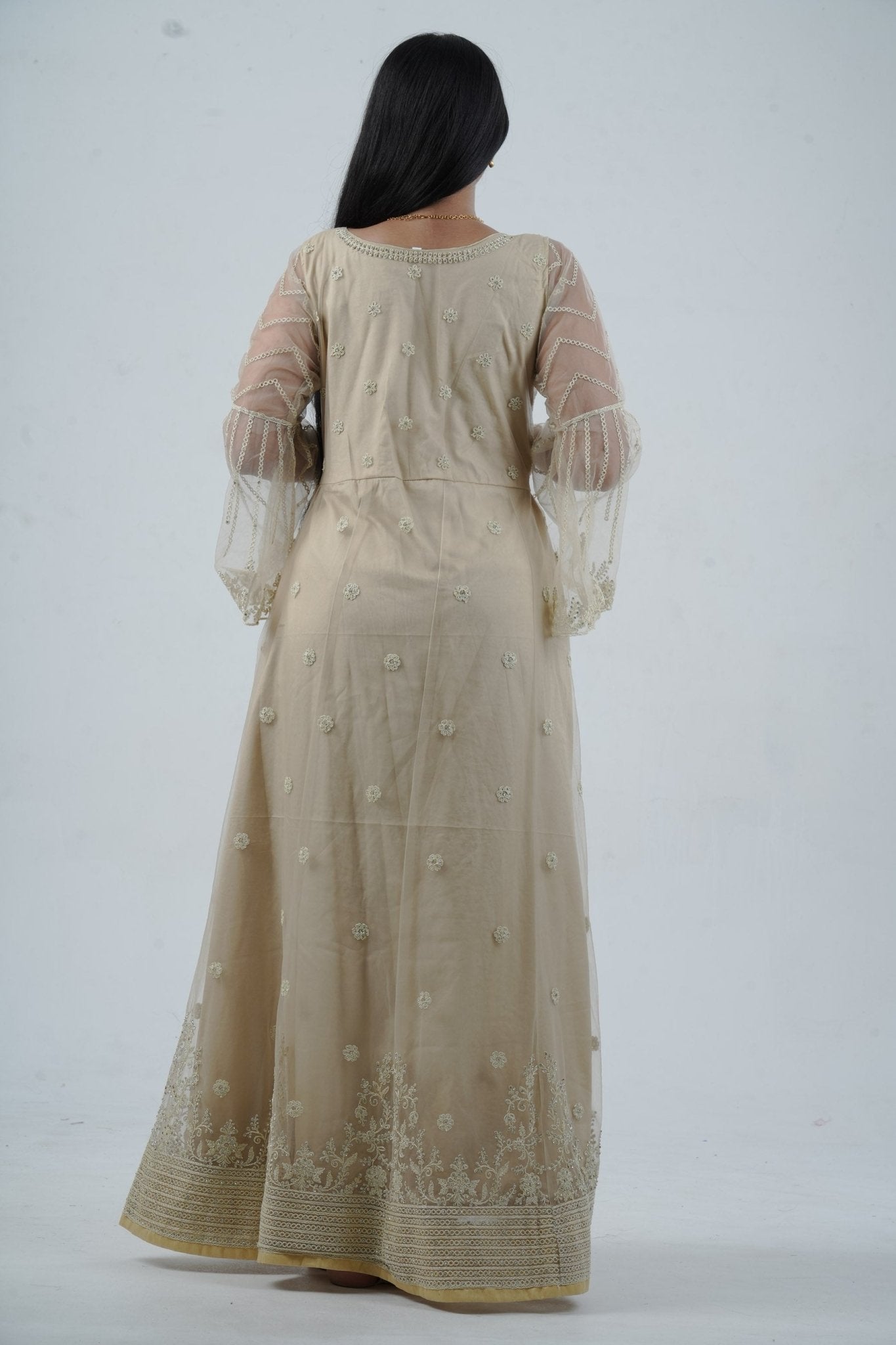 KURTI Embroidered & Stonework Long Gown with Santoon Lining KURTI JCS Fashions