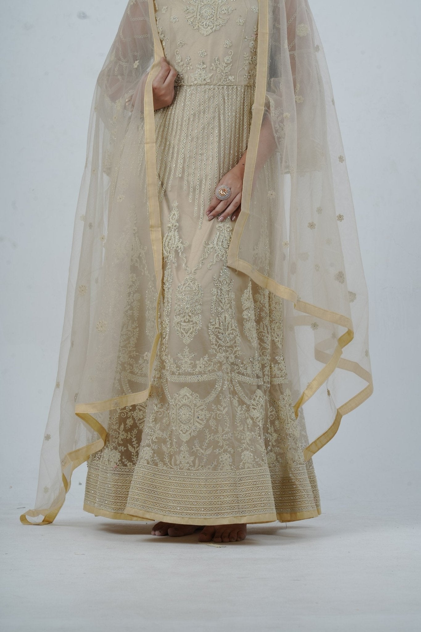 KURTI Embroidered & Stonework Long Gown with Santoon Lining KURTI JCS Fashions