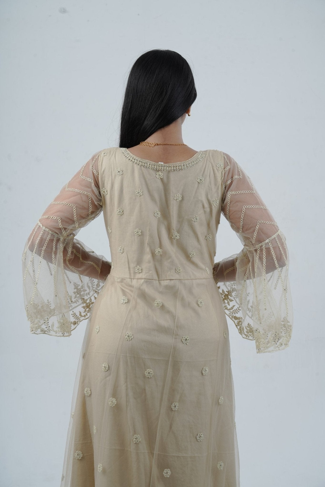 KURTI Embroidered & Stonework Long Gown with Santoon Lining KURTI JCS Fashions