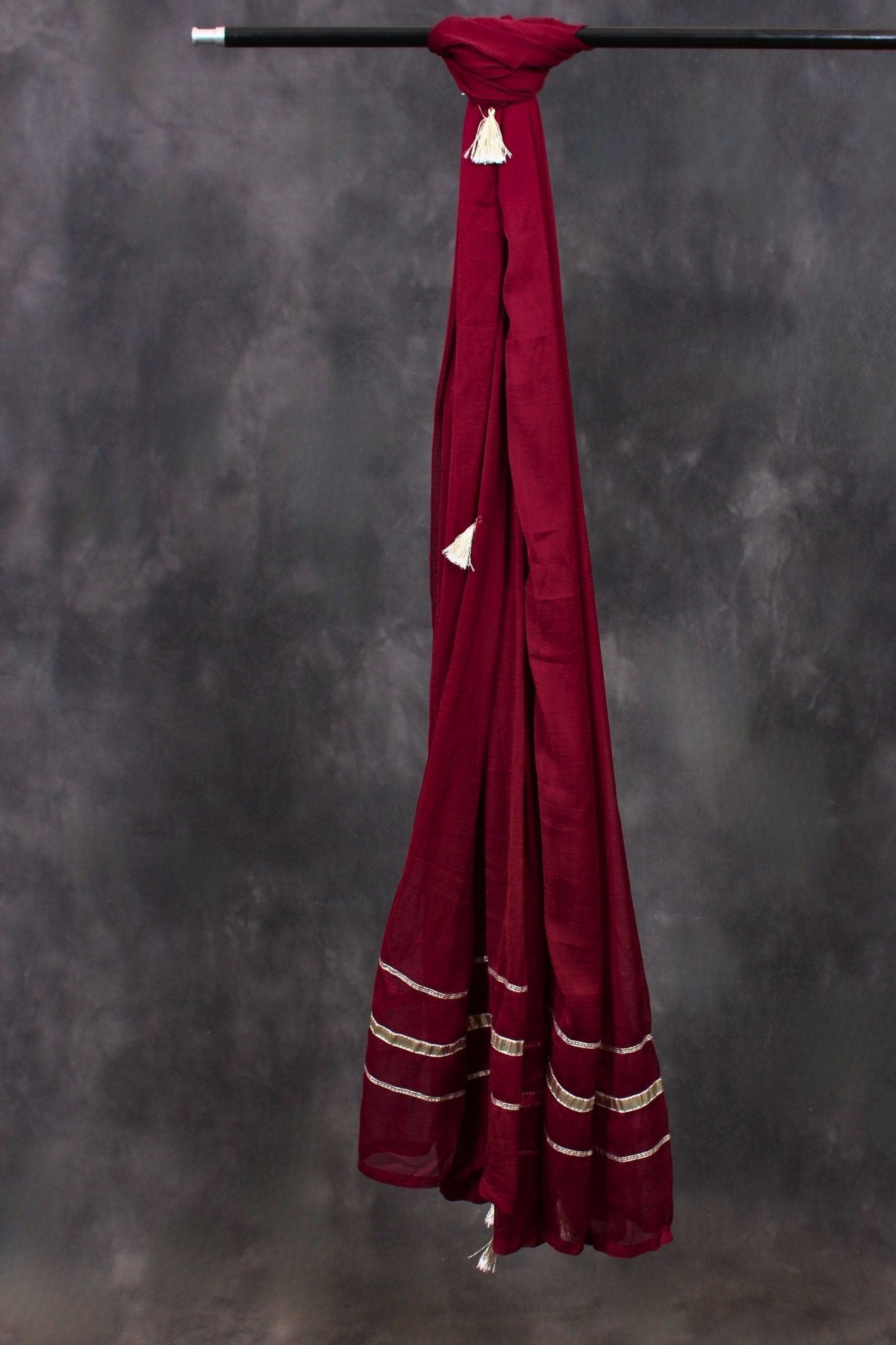 Lustrous Soft Chiffon Dupatta with Tassel Embellishments by JCSFashions Dupatta JCS Fashions