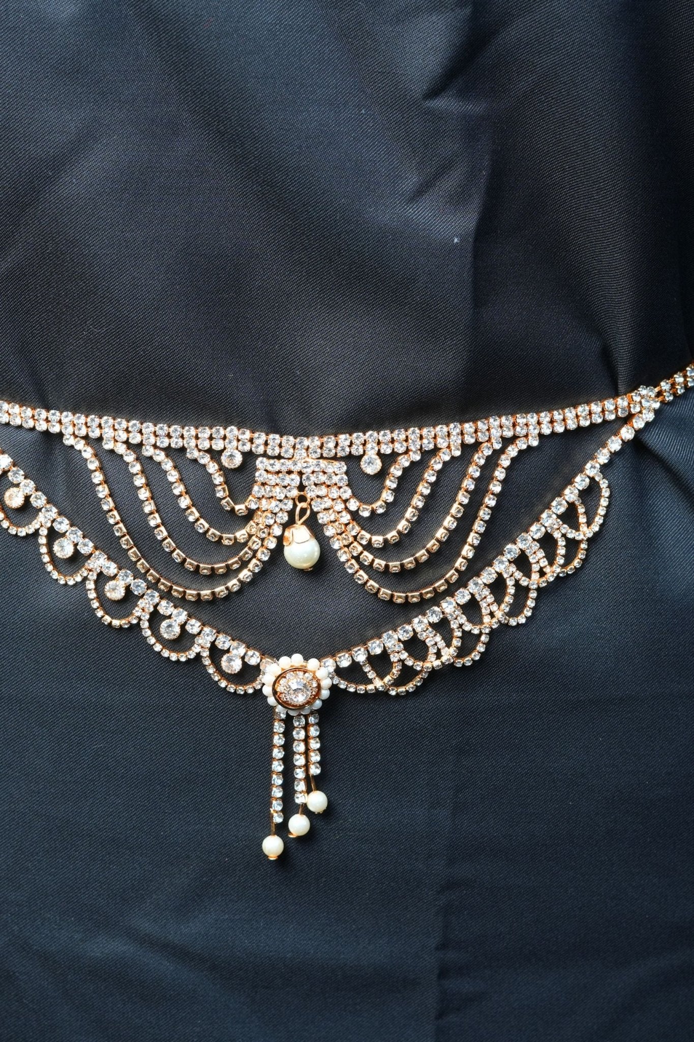 Luxe Gold-Tone Multi-Layered Stone Hip Chain - Durable Accessory Jewelry JCS Fashions