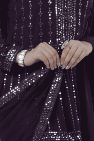 Luxurious Embroidered Georgette Kurti Gown with Sequin Accents KURTI JCS Fashions