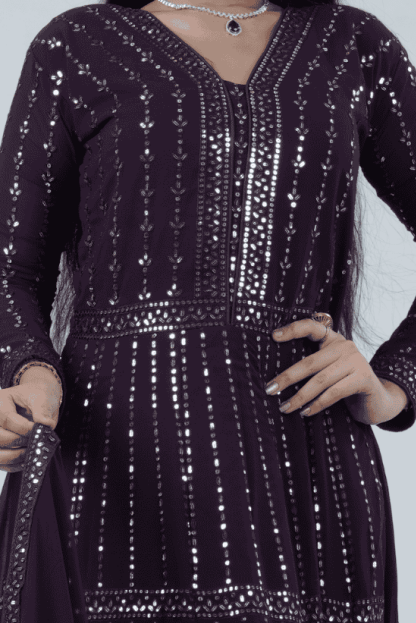 Luxurious Embroidered Georgette Kurti Gown with Sequin Accents KURTI JCS Fashions