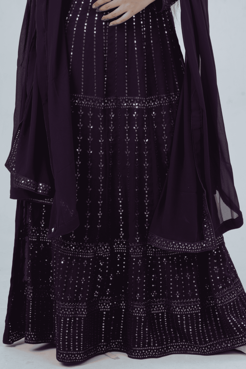 Luxurious Embroidered Georgette Kurti Gown with Sequin Accents KURTI JCS Fashions