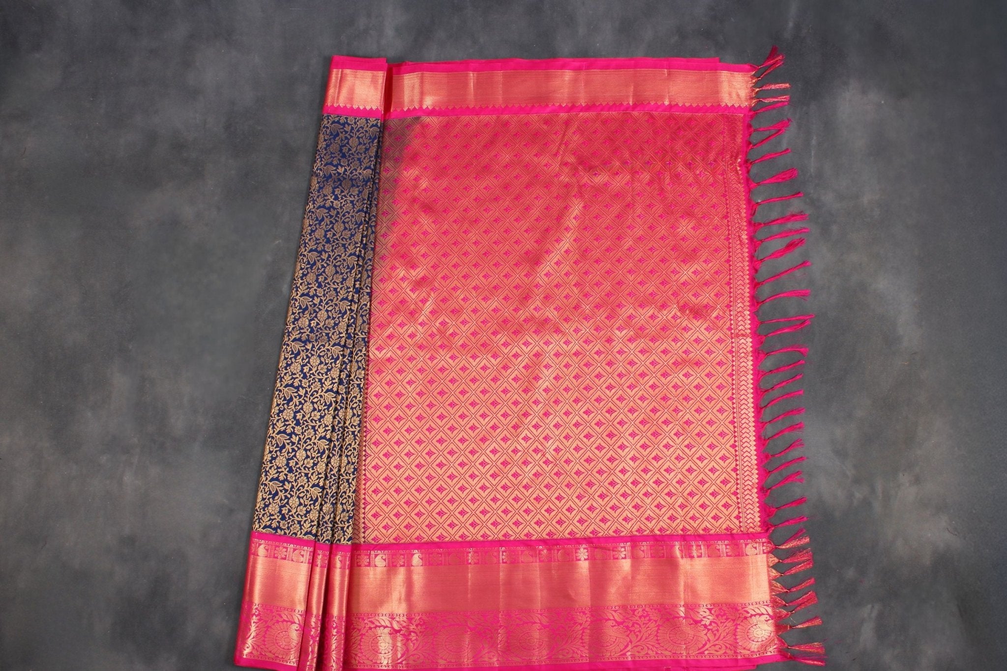 Luxurious Kanchipuram Silk Saree with Grand Pallu and Floral Designs Saree JCS Fashions