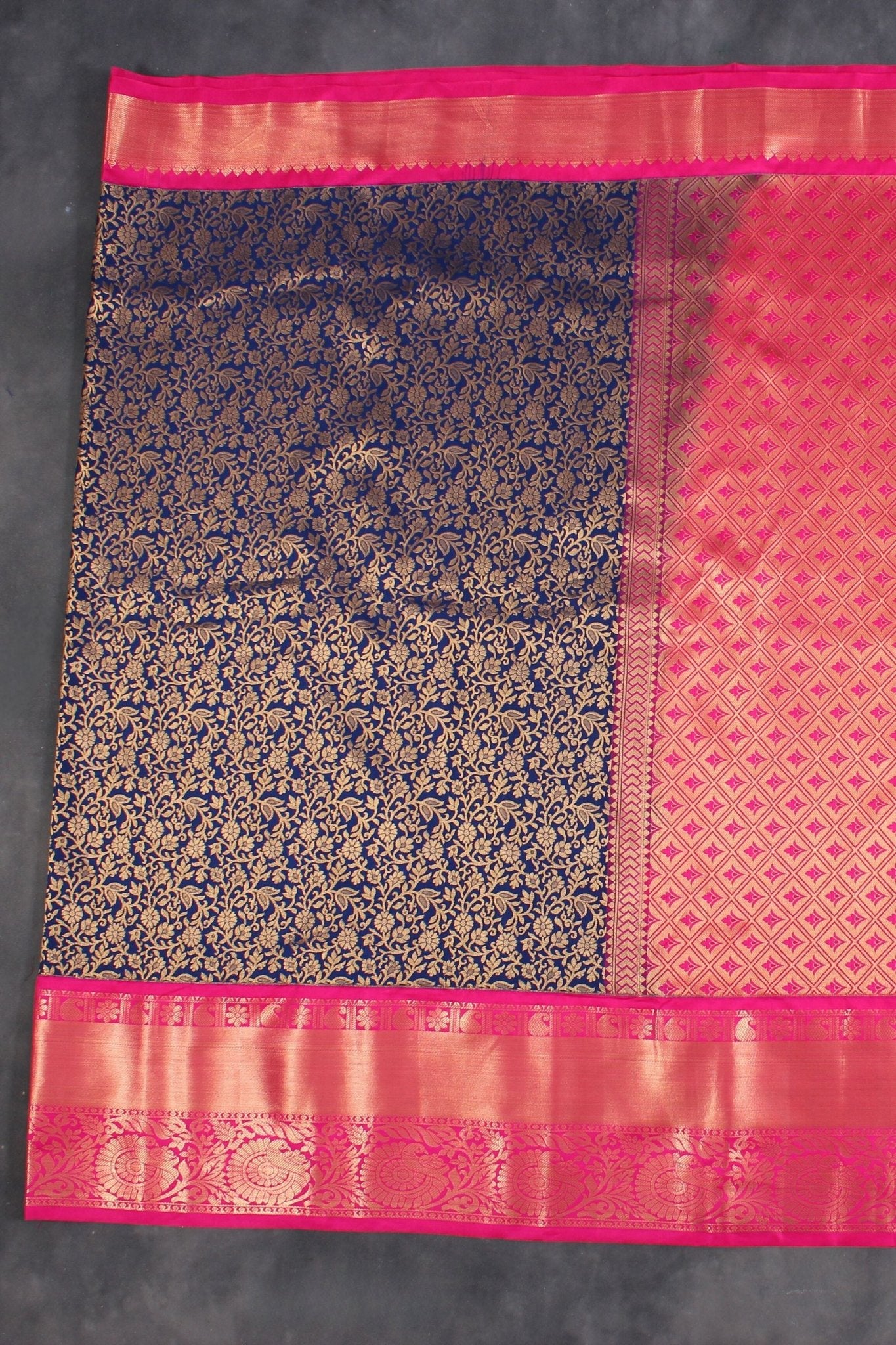 Luxurious Kanchipuram Silk Saree with Grand Pallu and Floral Design Saree JCS Fashions