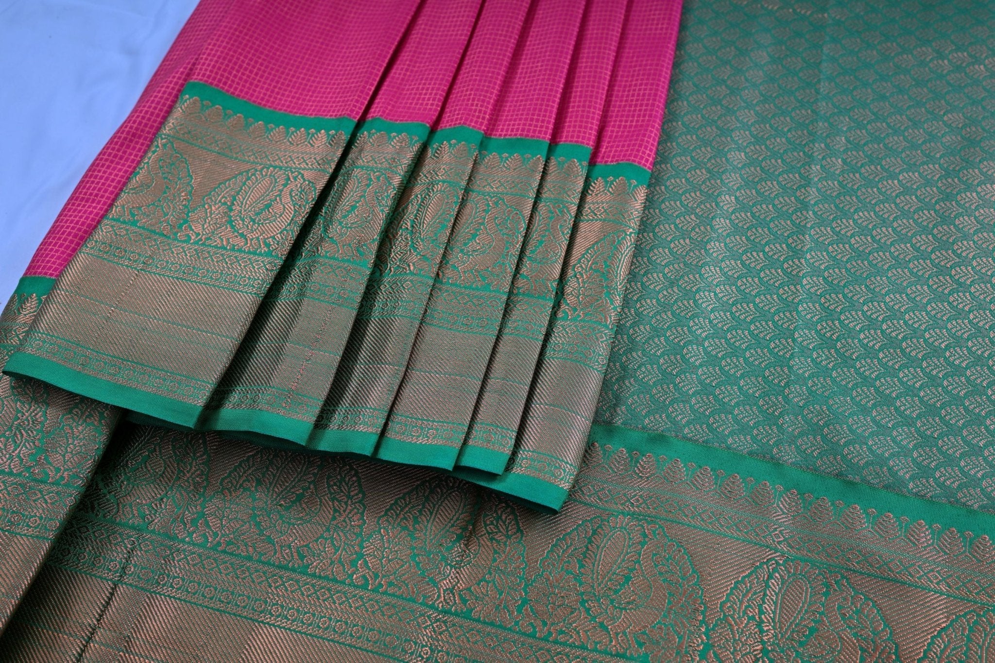 Luxurious Kanchipuram Silk Saree with Unique Border Design Saree JCS Fashions