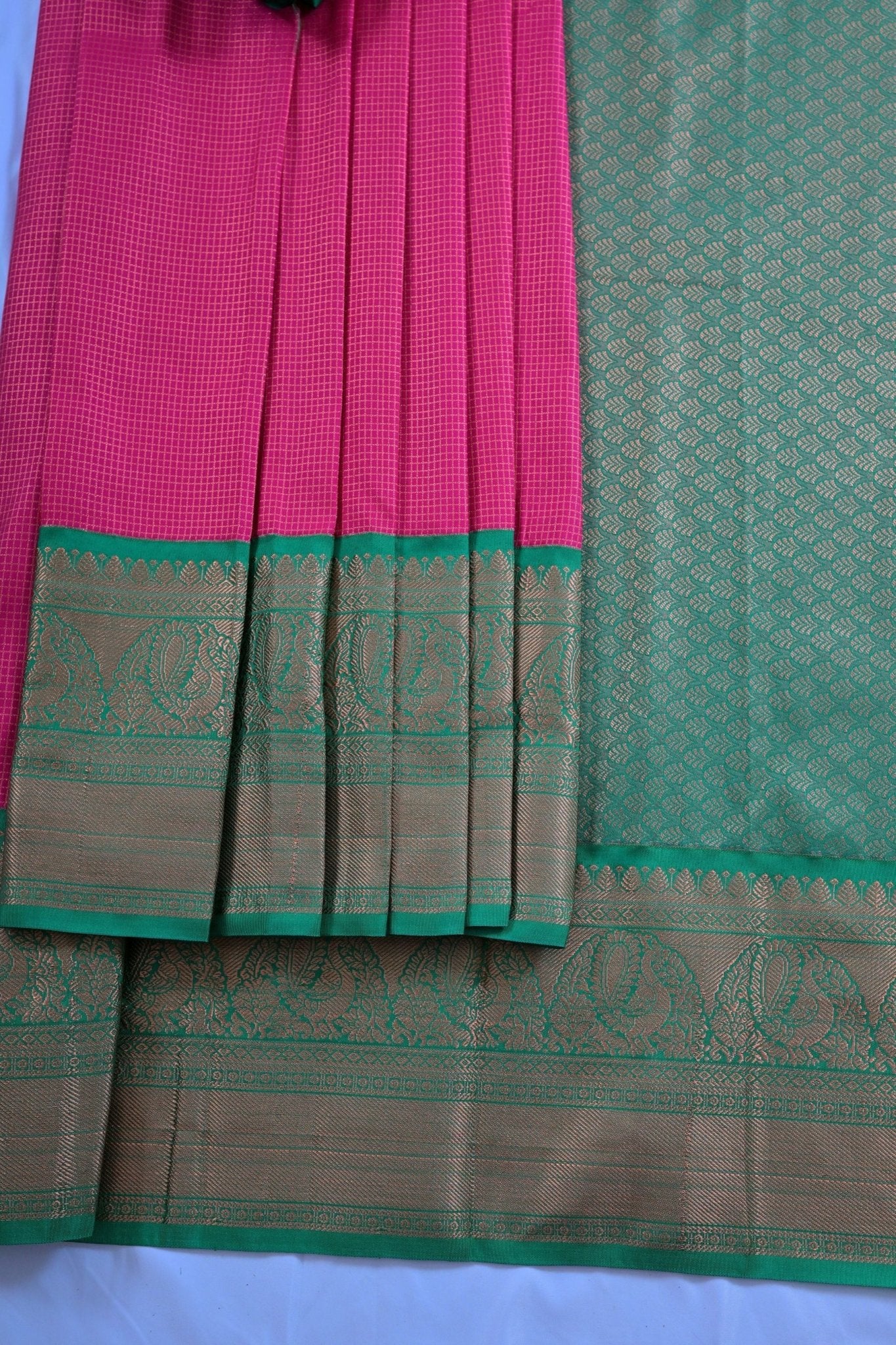 Luxurious Kanchipuram Silk Saree with Unique Border Design Saree JCS Fashions