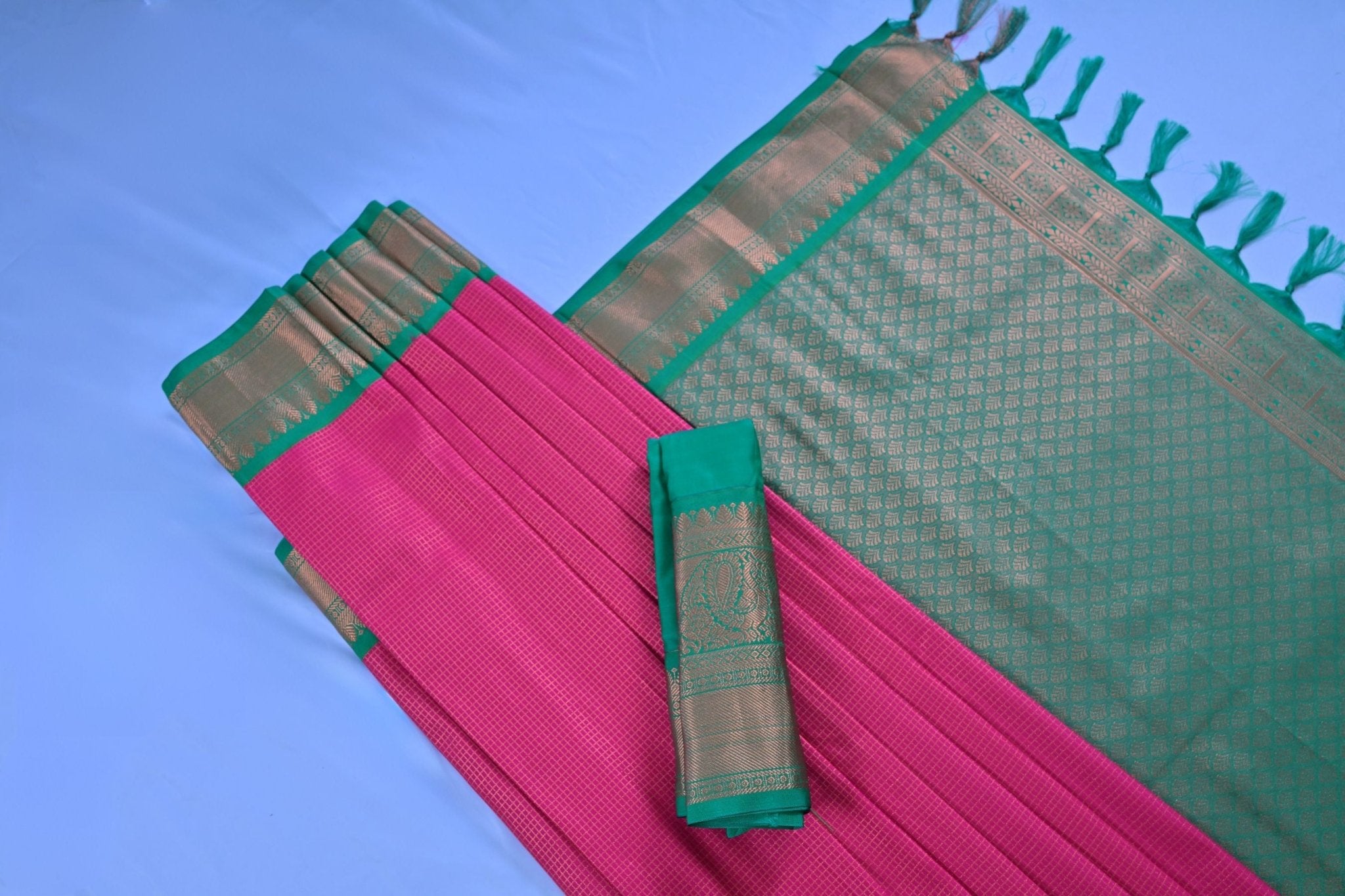 Luxurious Kanchipuram Silk Saree with Unique Border Design Saree JCS Fashions
