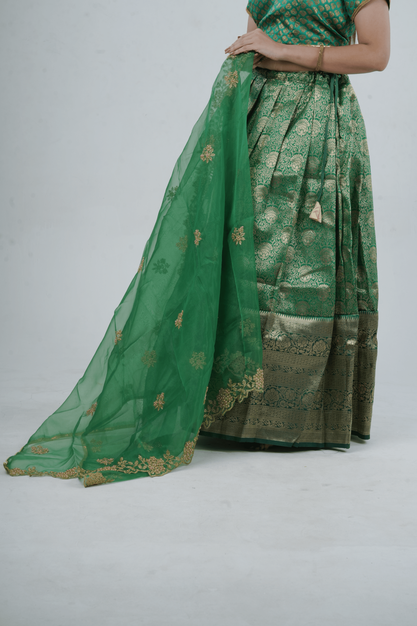 Luxurious Kanchipuram Silk Zari Lehenga Set with Detachable Hip Belt LEHENGA JCS Fashions