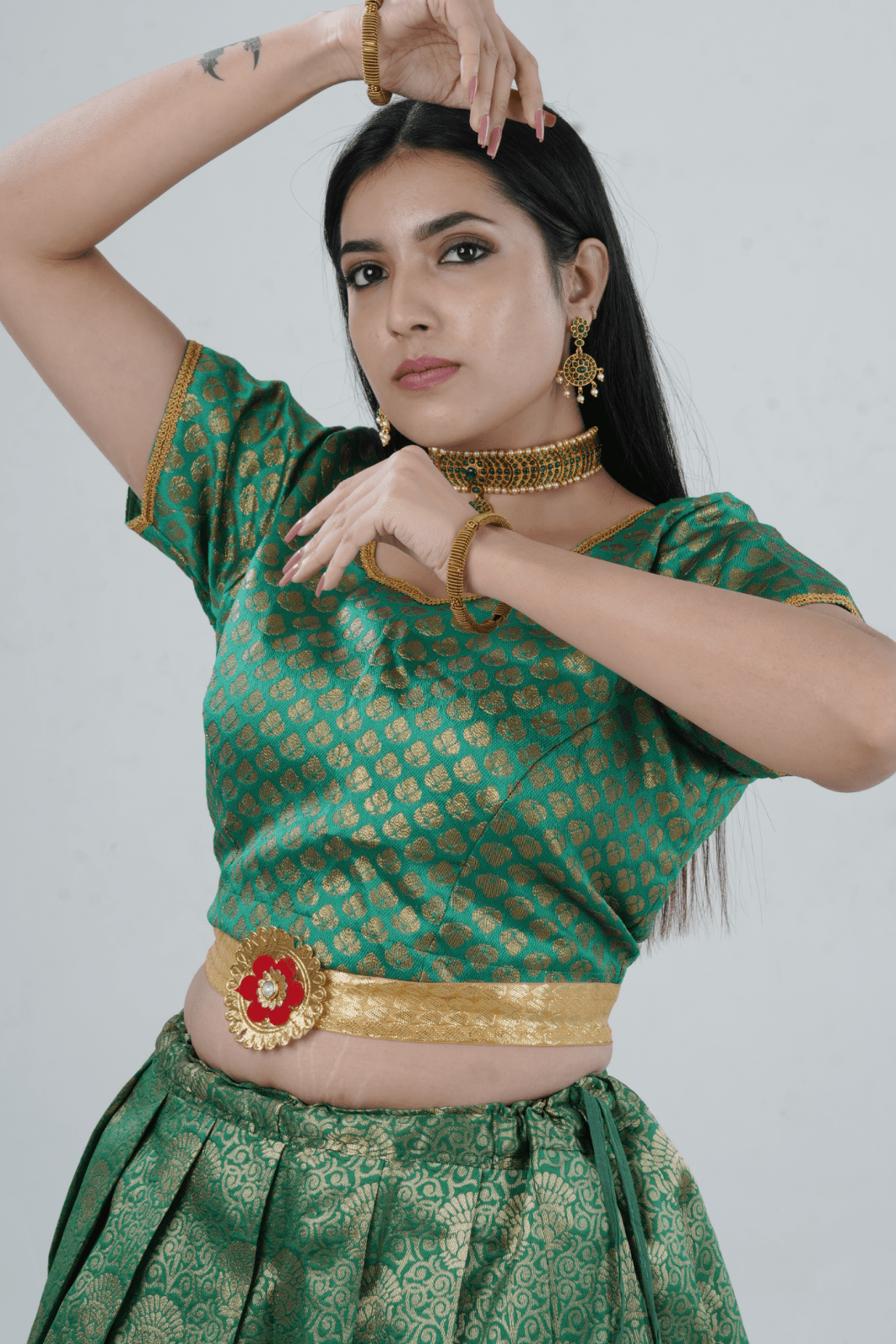 Luxurious Kanchipuram Silk Zari Lehenga Set with Detachable Hip Belt LEHENGA JCS Fashions