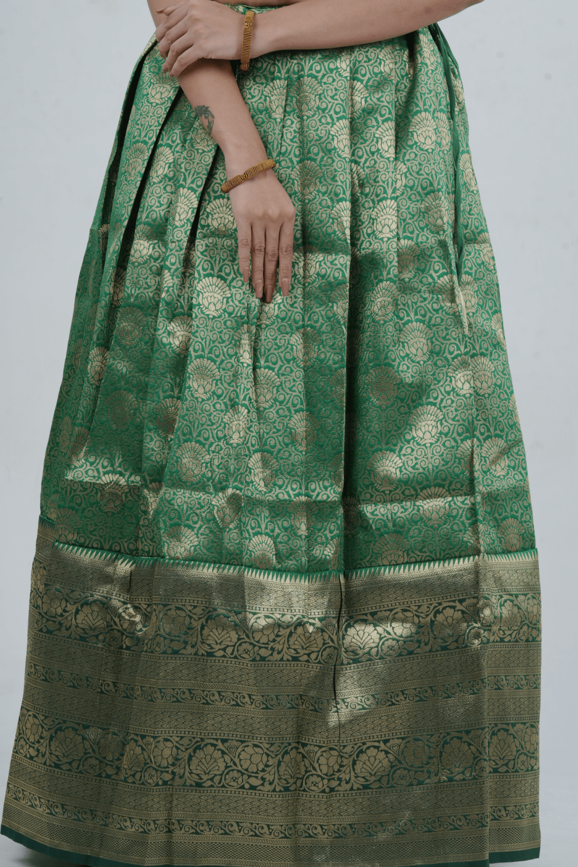Luxurious Kanchipuram Silk Zari Lehenga Set with Detachable Hip Belt LEHENGA JCS Fashions